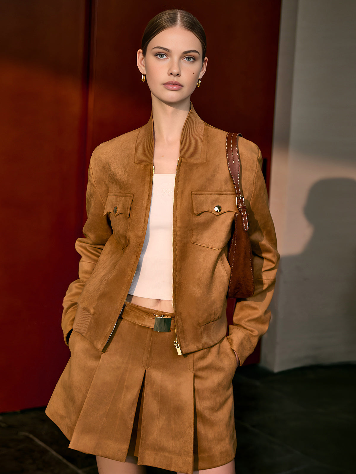 Süet Fermuarlı Ceket