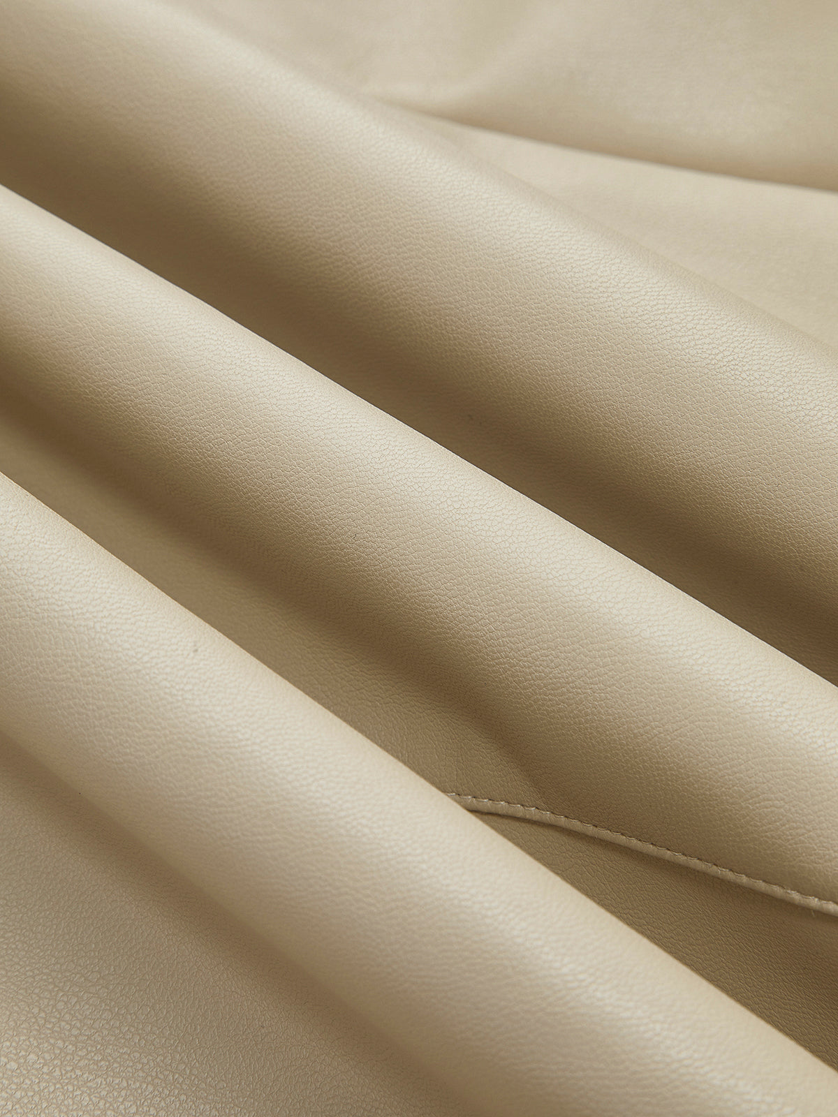 Suni Deri Biyeli Yırtmaçlı Midi Etek