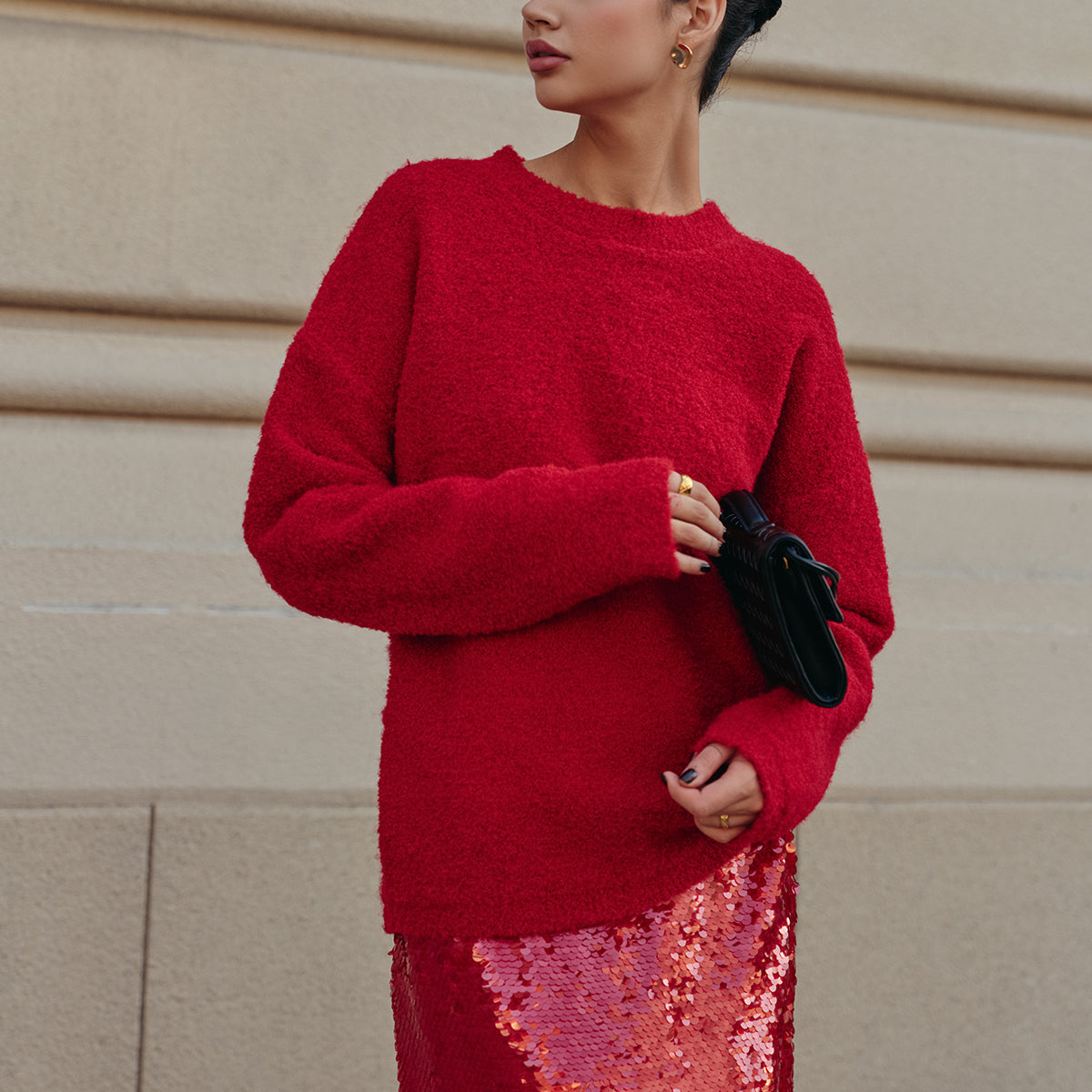 Şık Yün Karışımlı Rahat Kazak