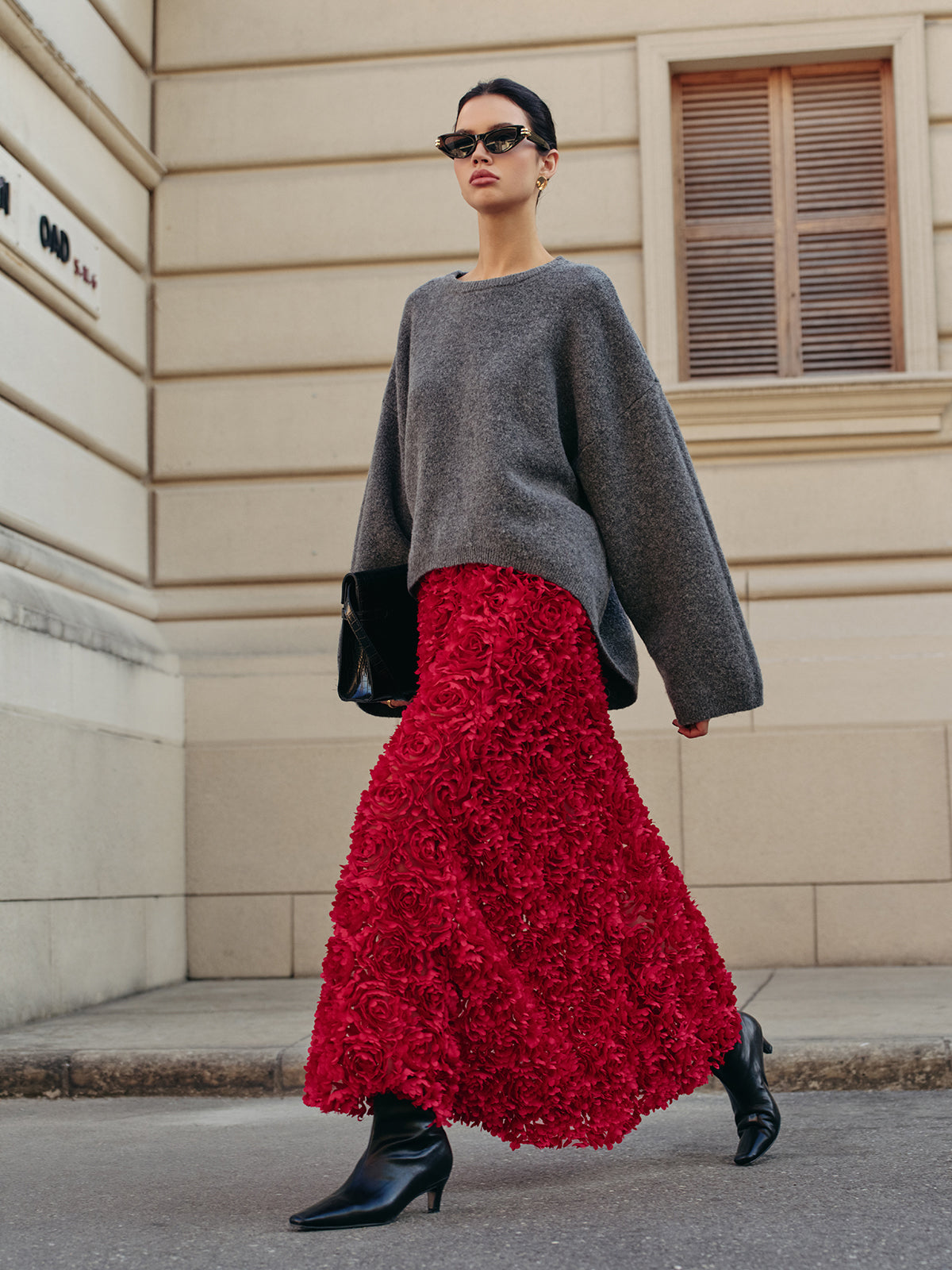 Yün Karışımlı Oversize Düz Triko Kazak