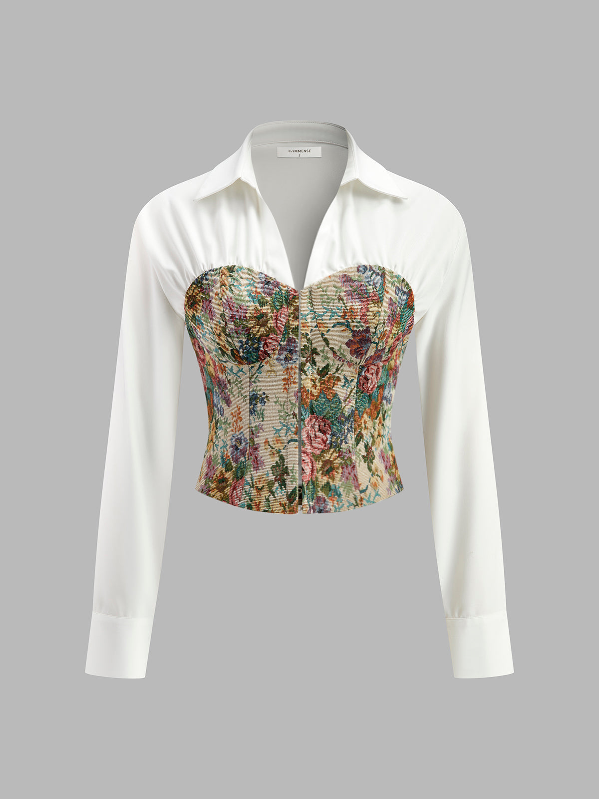 2’si 1 Arada Jakarlı Polo Yaka Bluz