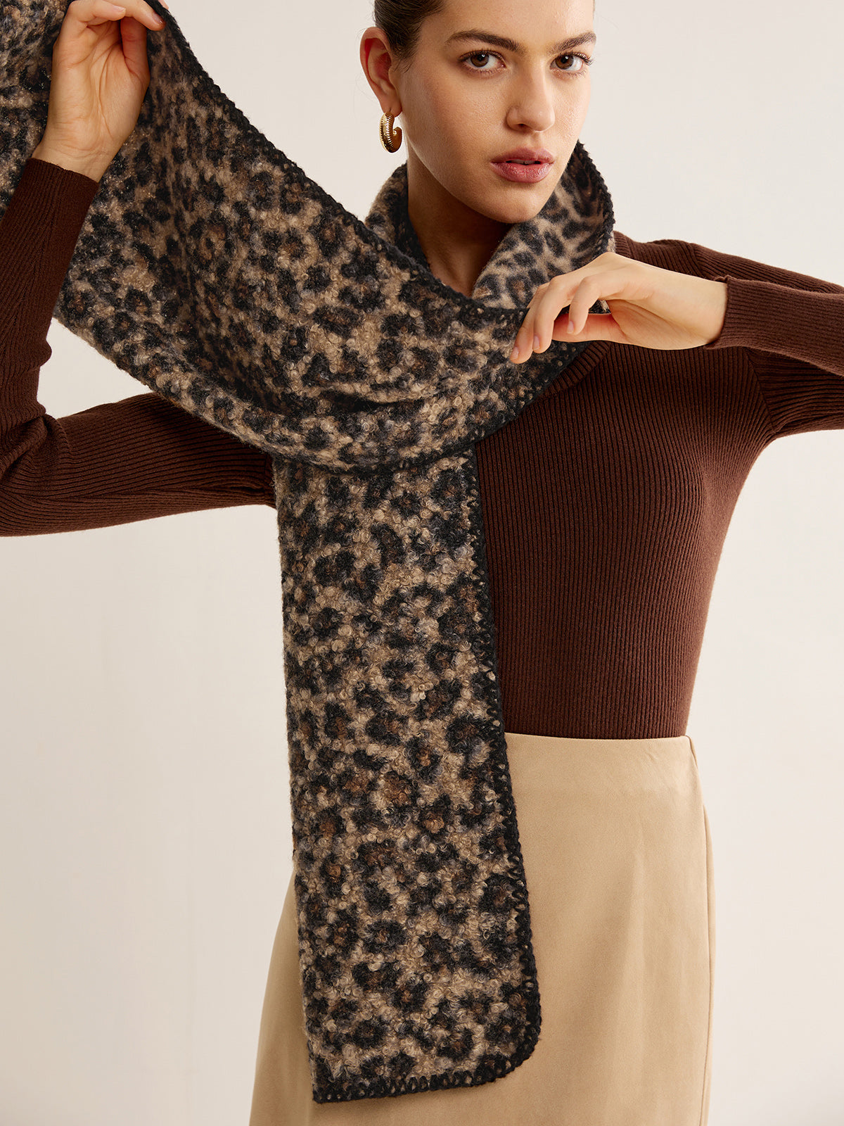 Leopar Desenli Minky Atkı