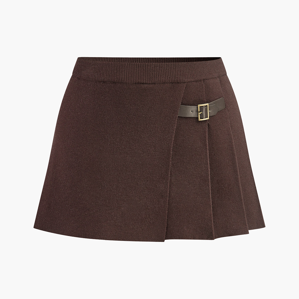 Lastikli Bel Pileli Triko Etek