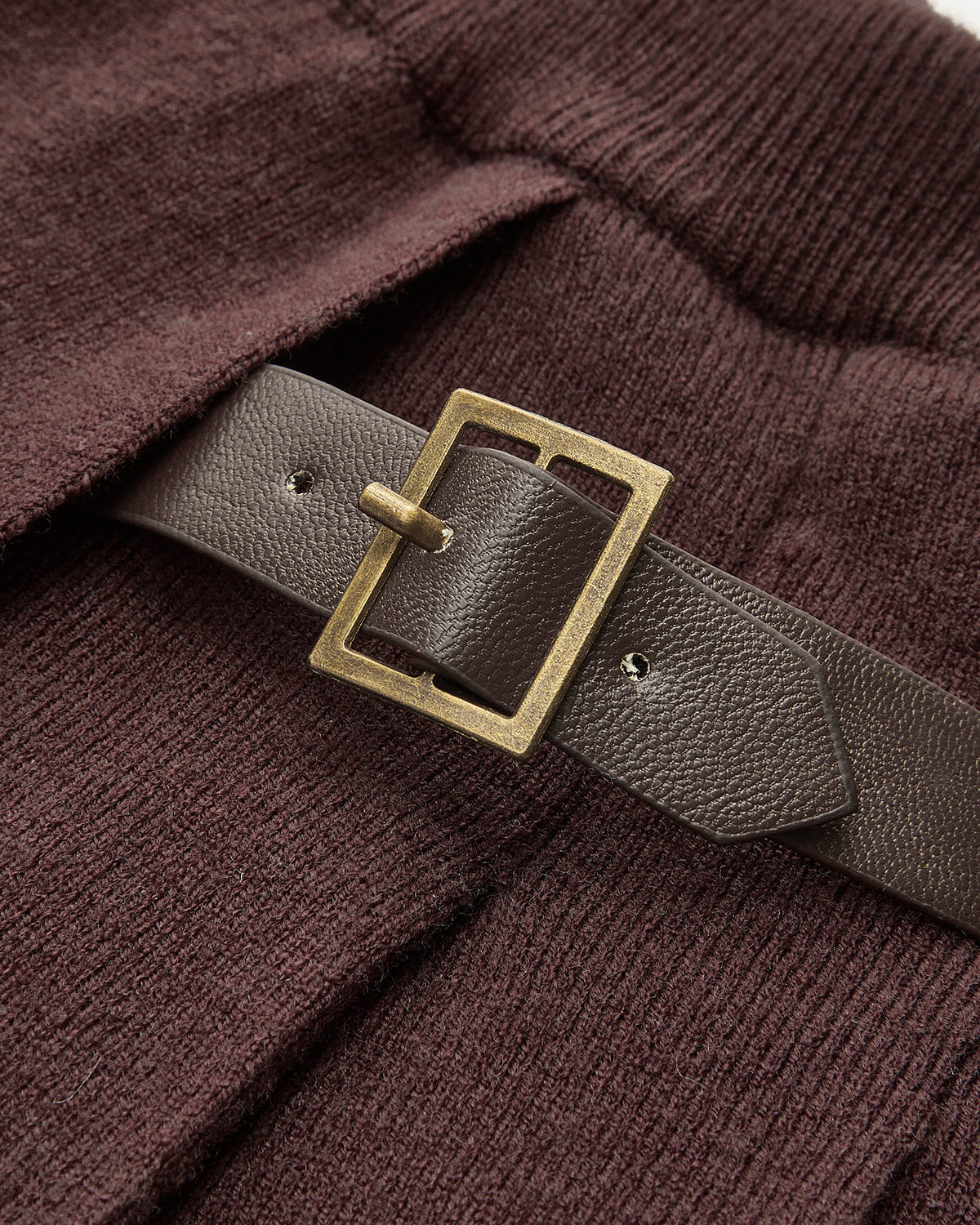 Lastikli Bel Pileli Triko Etek