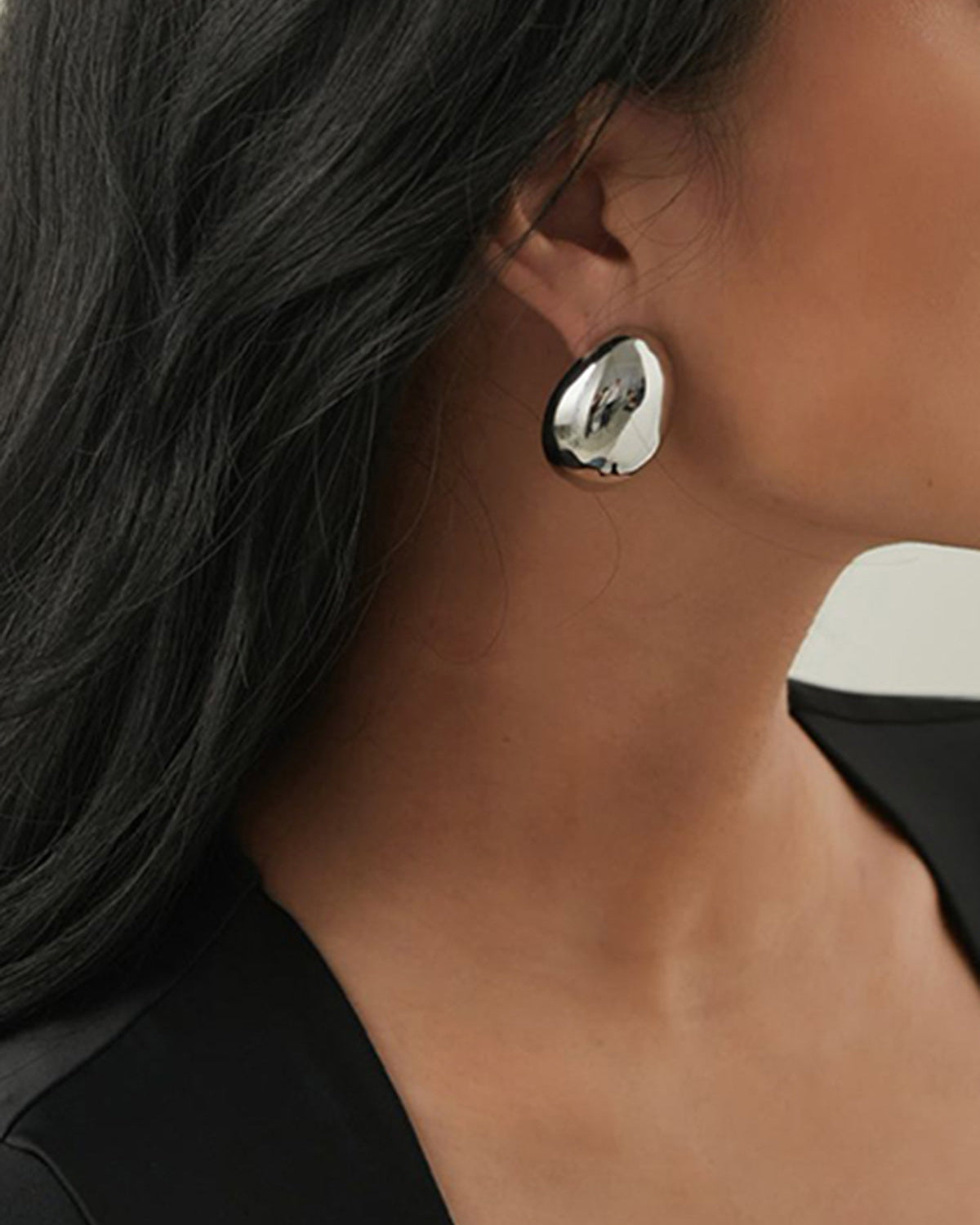 Minimalist Oval Küpe