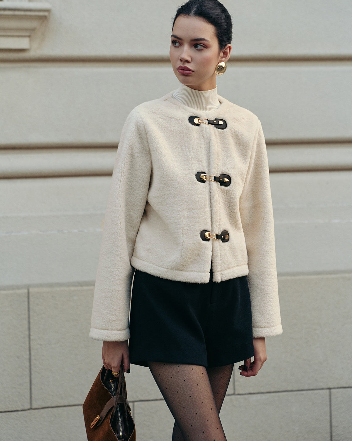 Şık Suni Kürk Kısa Kaban