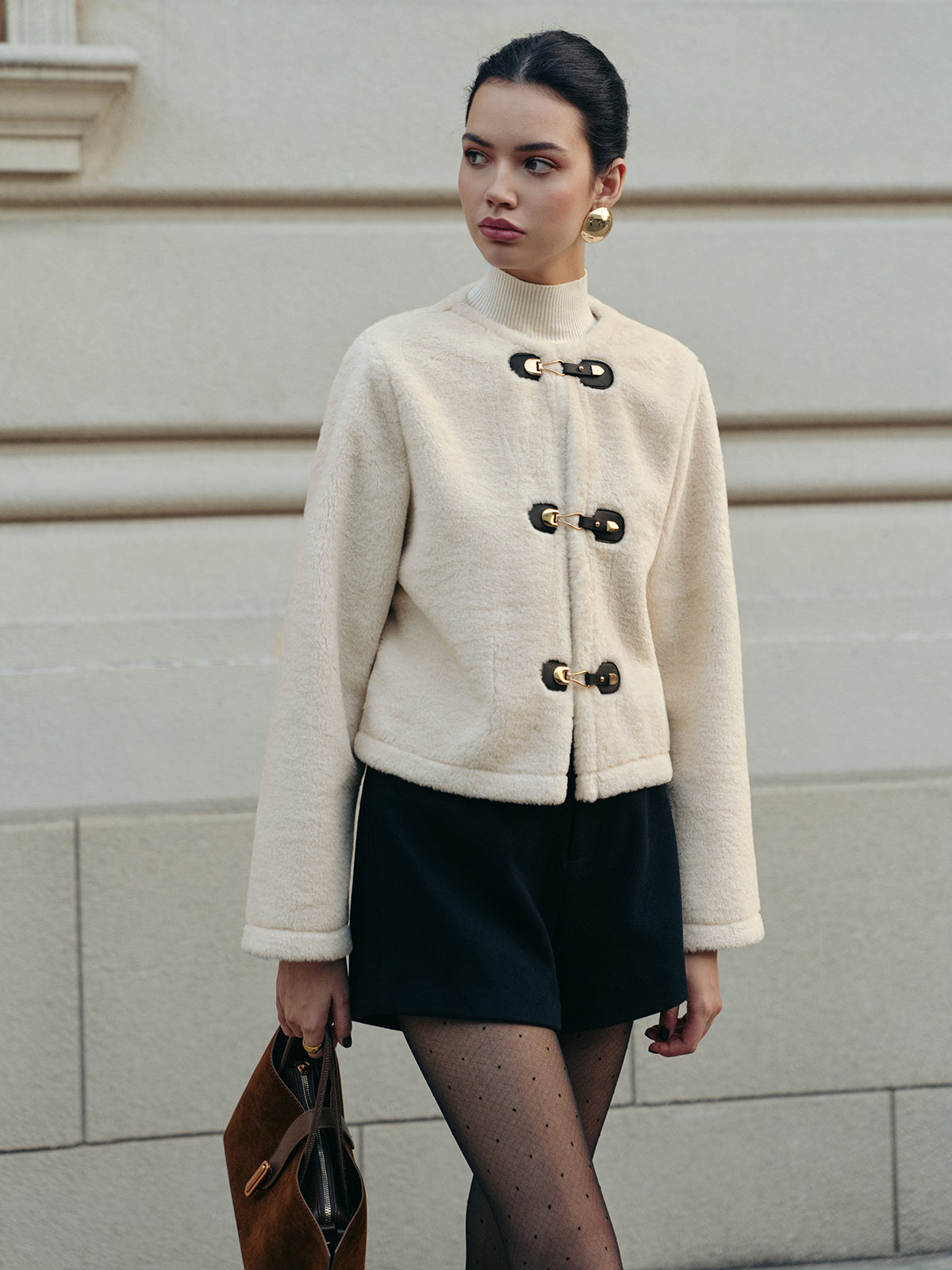 Şık Suni Kürk Kısa Kaban