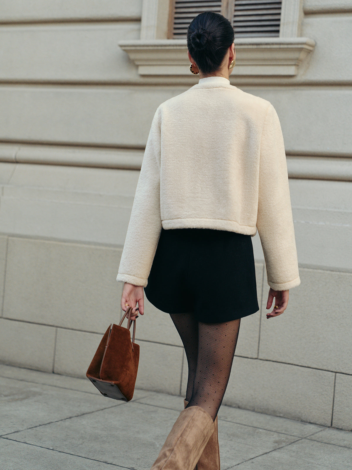 Şık Suni Kürk Kısa Kaban