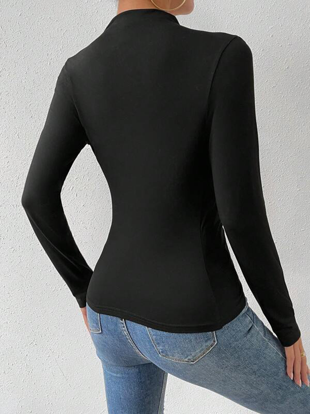 Renk Bloklu Uzun Kollu Bluz