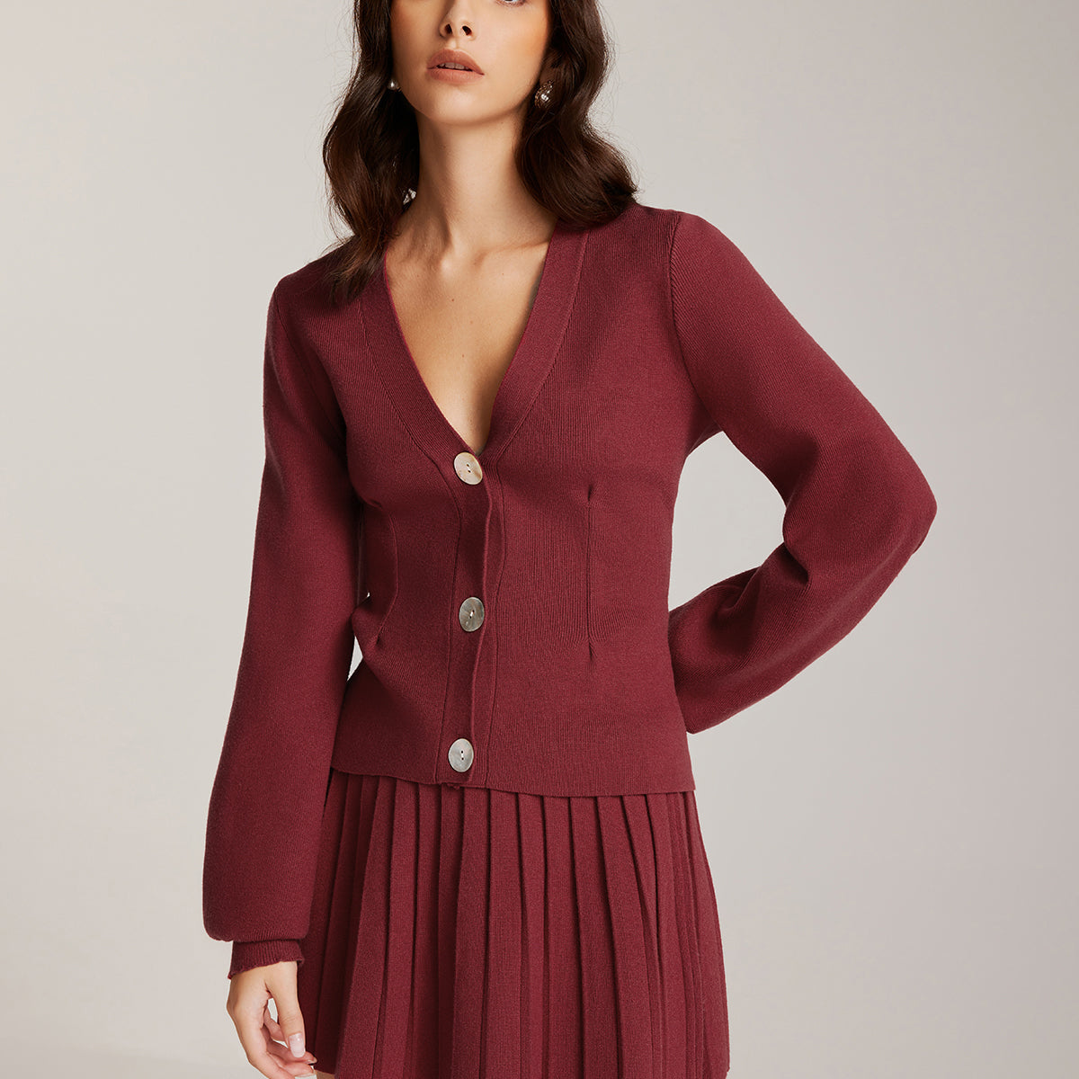 Volan Kol Düğmeli Hırka