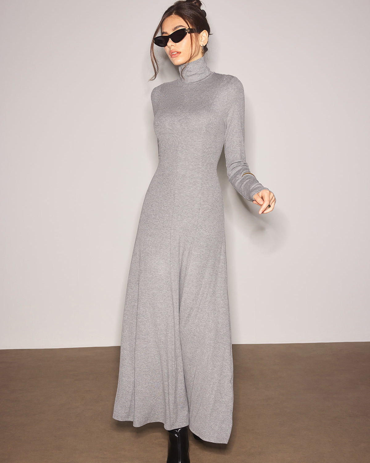 Boğazlı Jarse Uzun Elbise