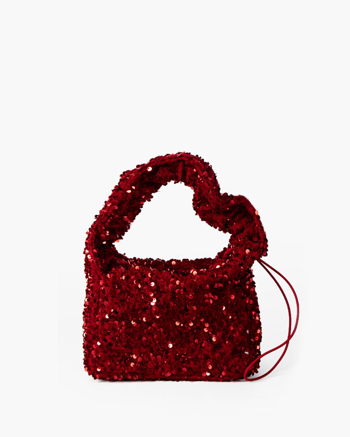 Pul İşlemeli Büzgülü Kadife Koltukaltı Çantası