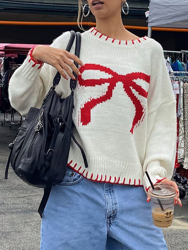 Kontrast Biyeli Fiyonk Detaylı Kazak