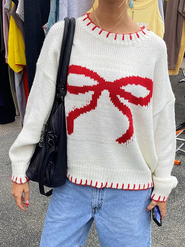 Kontrast Biyeli Fiyonk Detaylı Kazak