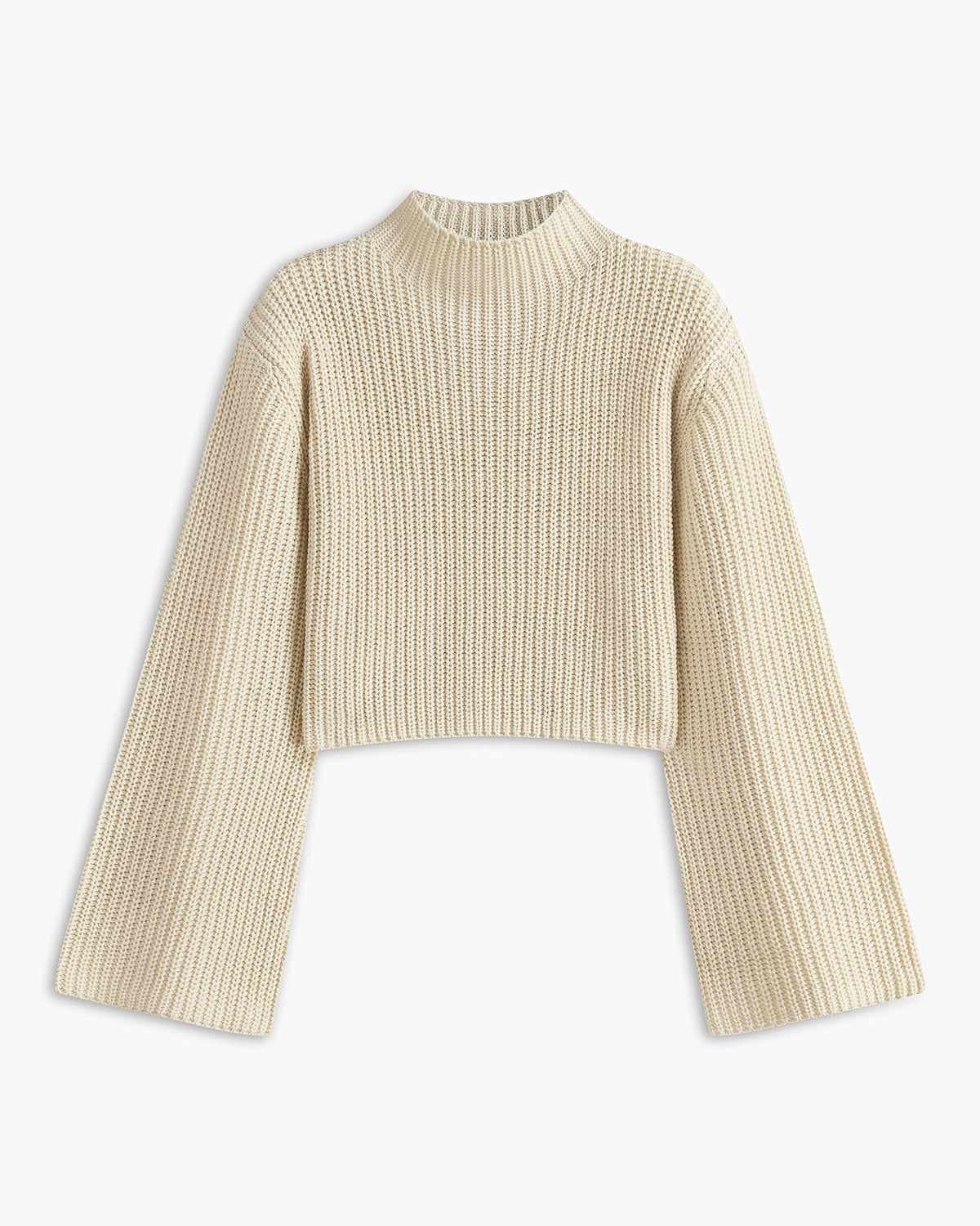 Yün Karışımlı Volan Kol Kısa Rahat Kesim Kazak