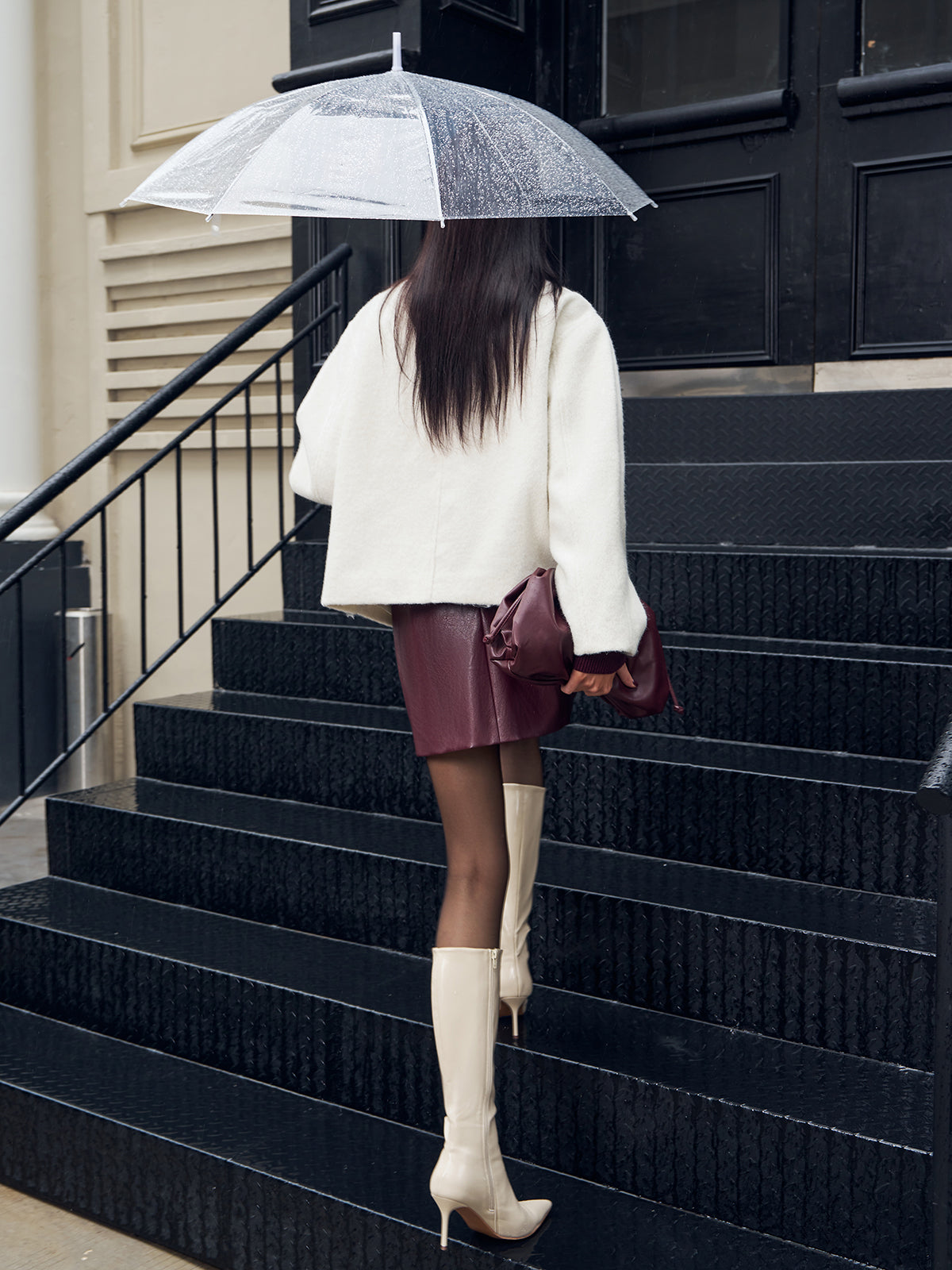 Romantik Düğmeli Rahat Kesim Kaban