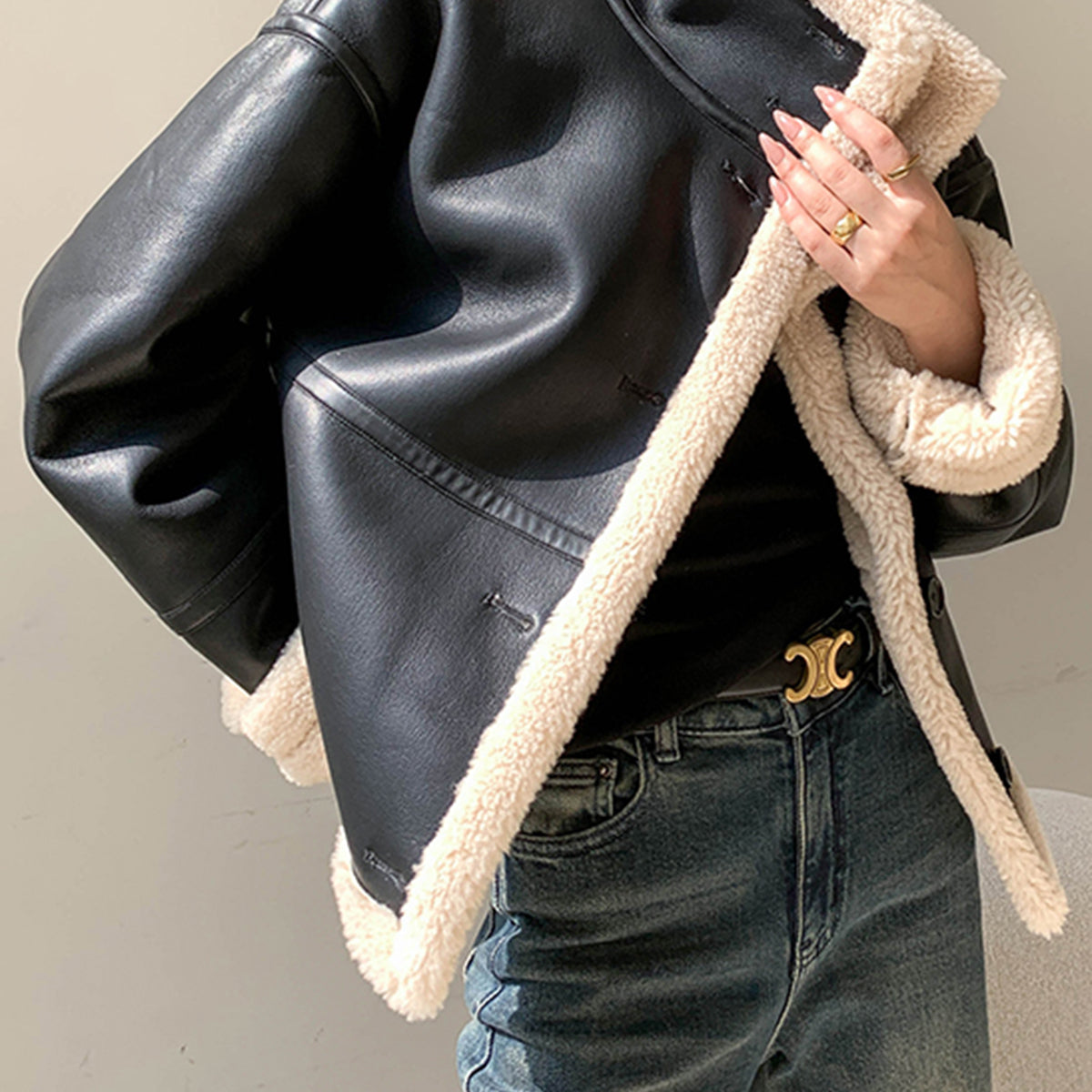 Polar Astarlı Suni Deri Ceket