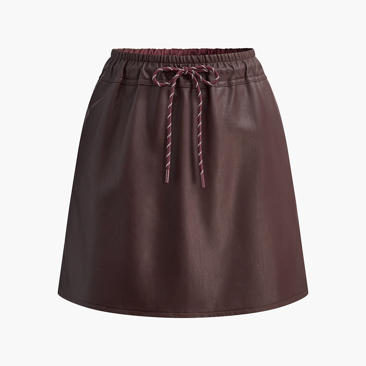 Büzgü İpli Suni Deri Etek