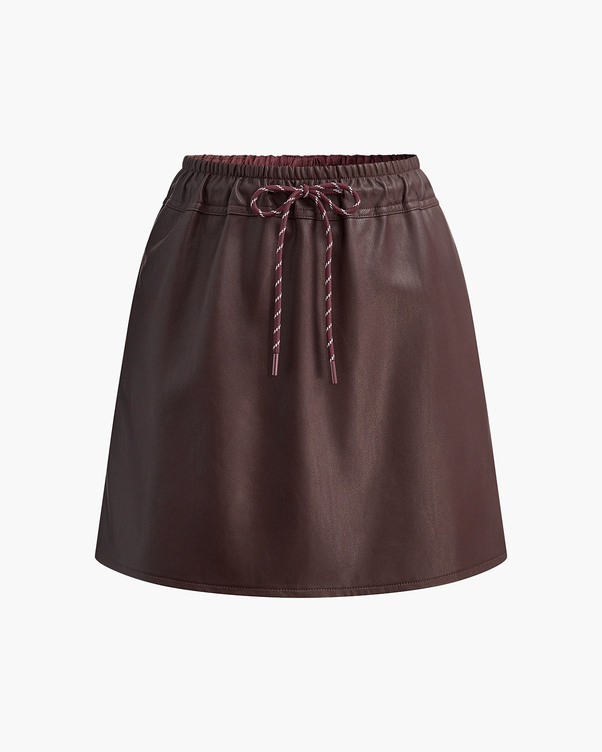 Büzgü İpli Suni Deri Etek