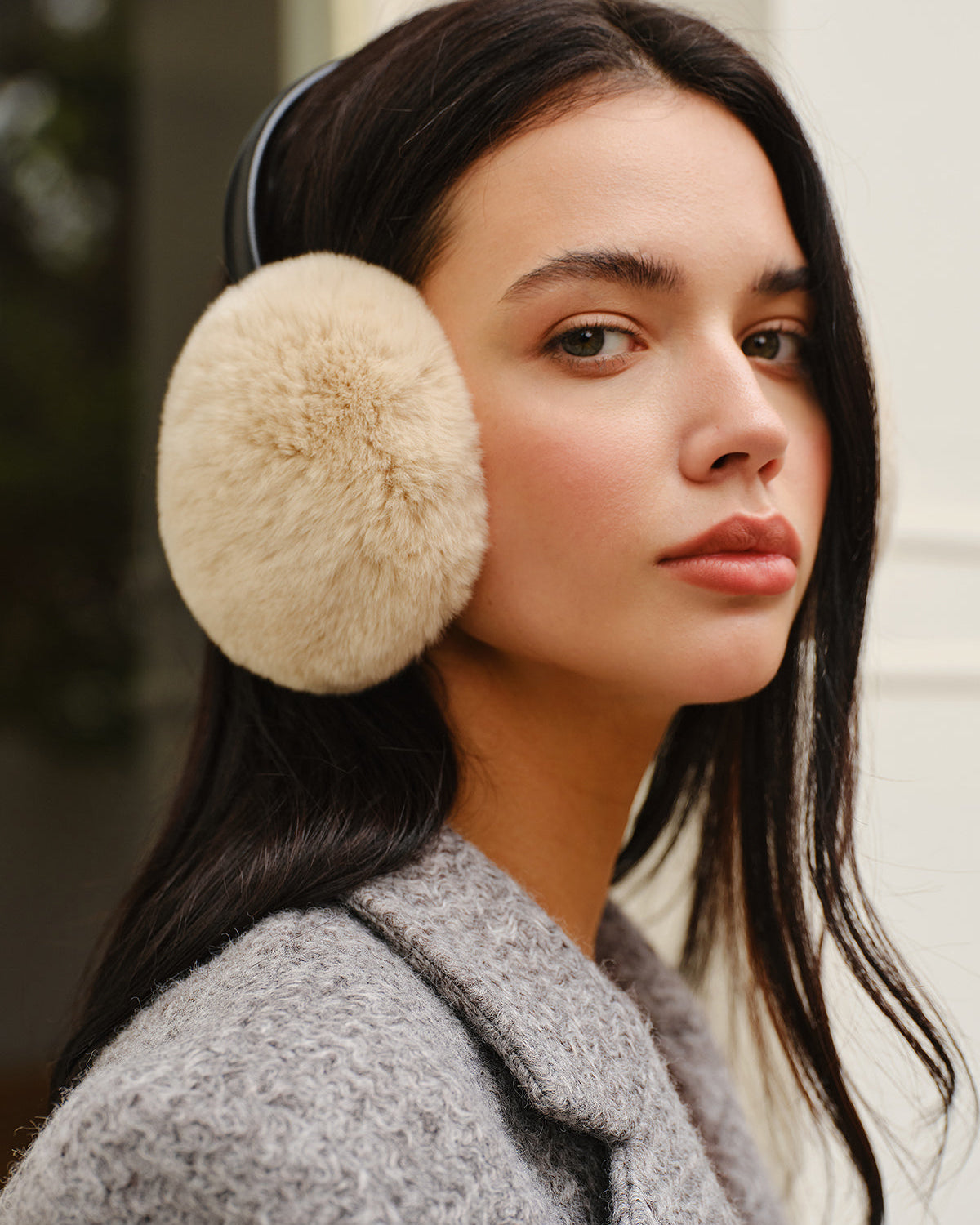 Katlanabilir Tavşan Kürklü Kulaklık