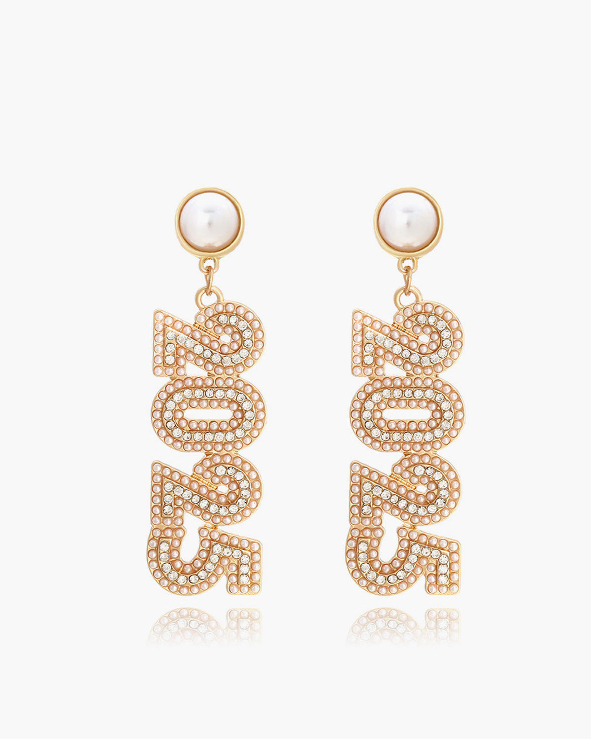 Taş İşlemeli 2025 Yeni Yıl Sarkan Küpe