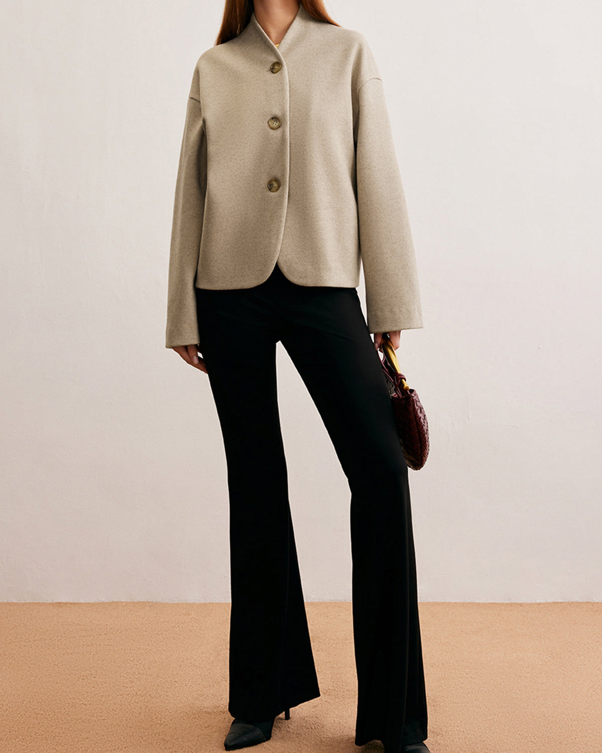 Minimalist Düz Kesim Düğmeli Hırka