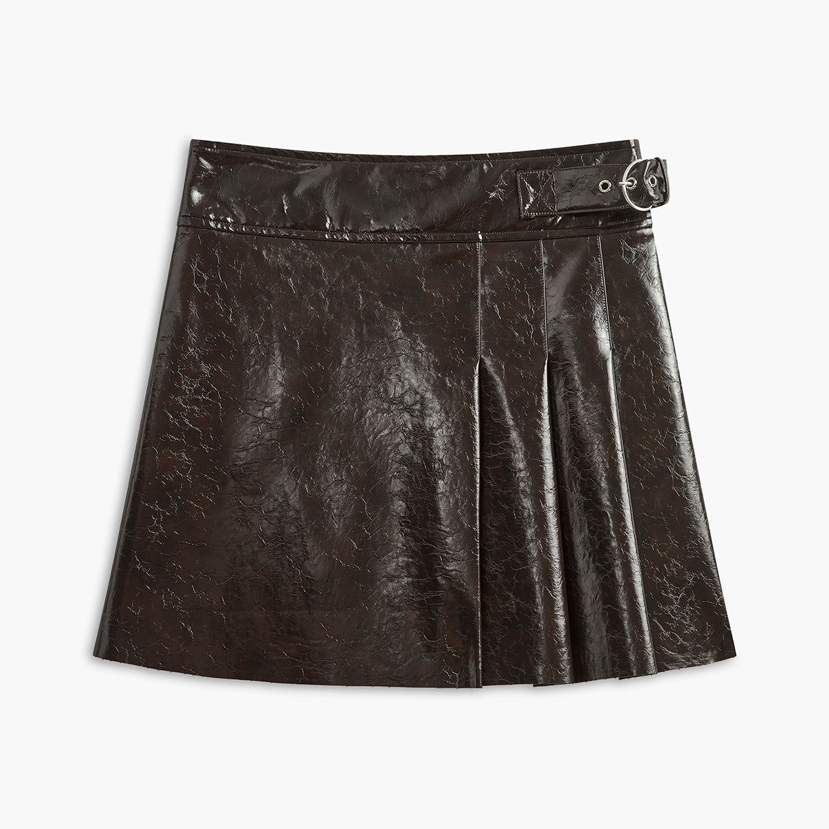 Kemerli Suni Deri Dokulu Etek