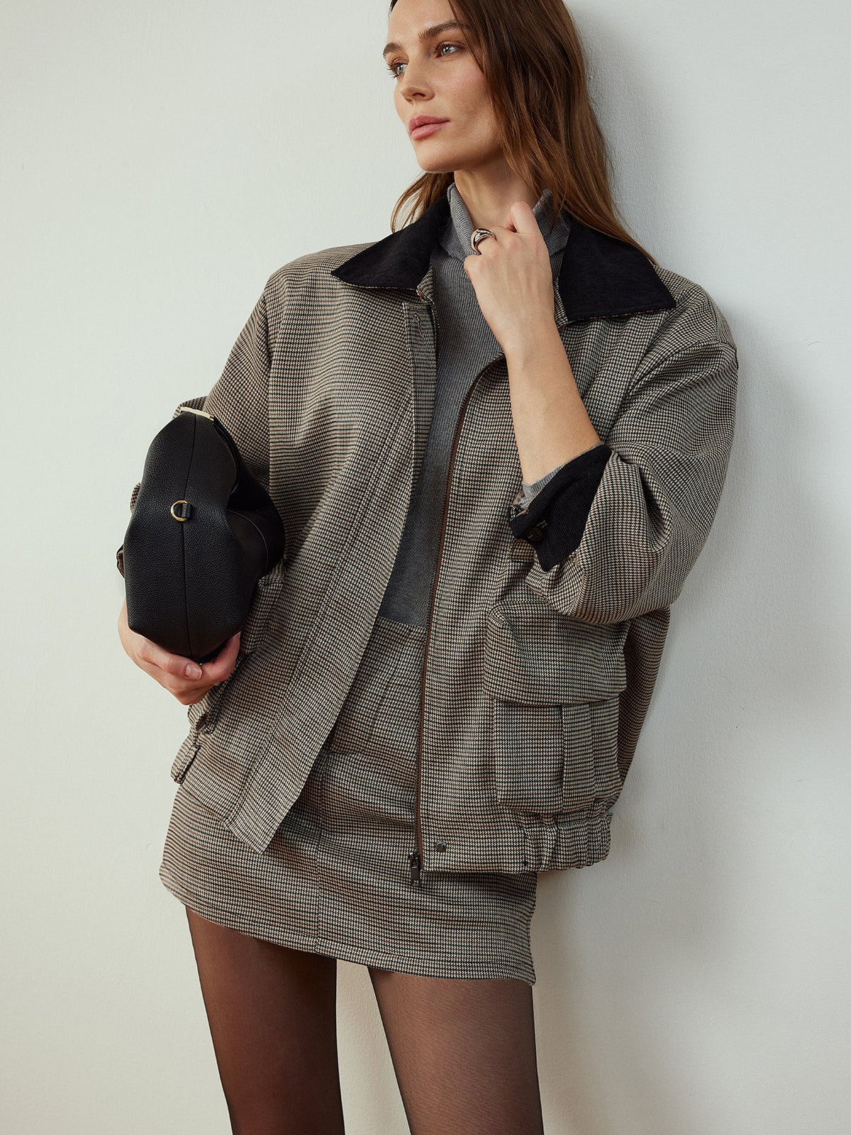 Kontrast Biyeli Kargo Etek Takımı