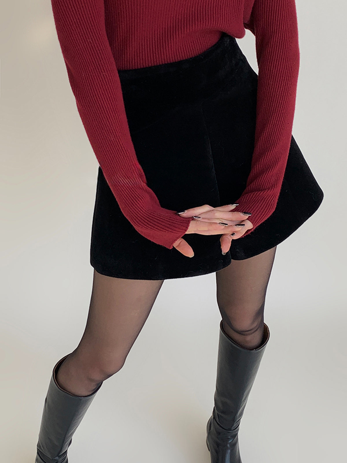 Kadife Bol Paça Şort