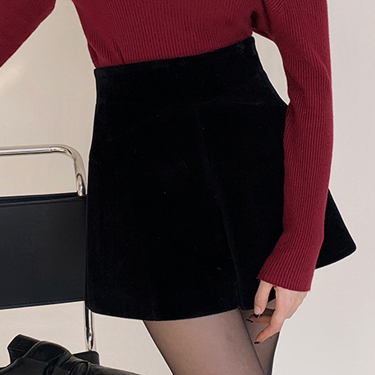 Kadife Bol Paça Şort