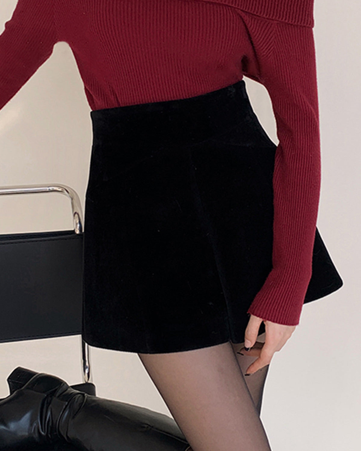 Kadife Bol Paça Şort