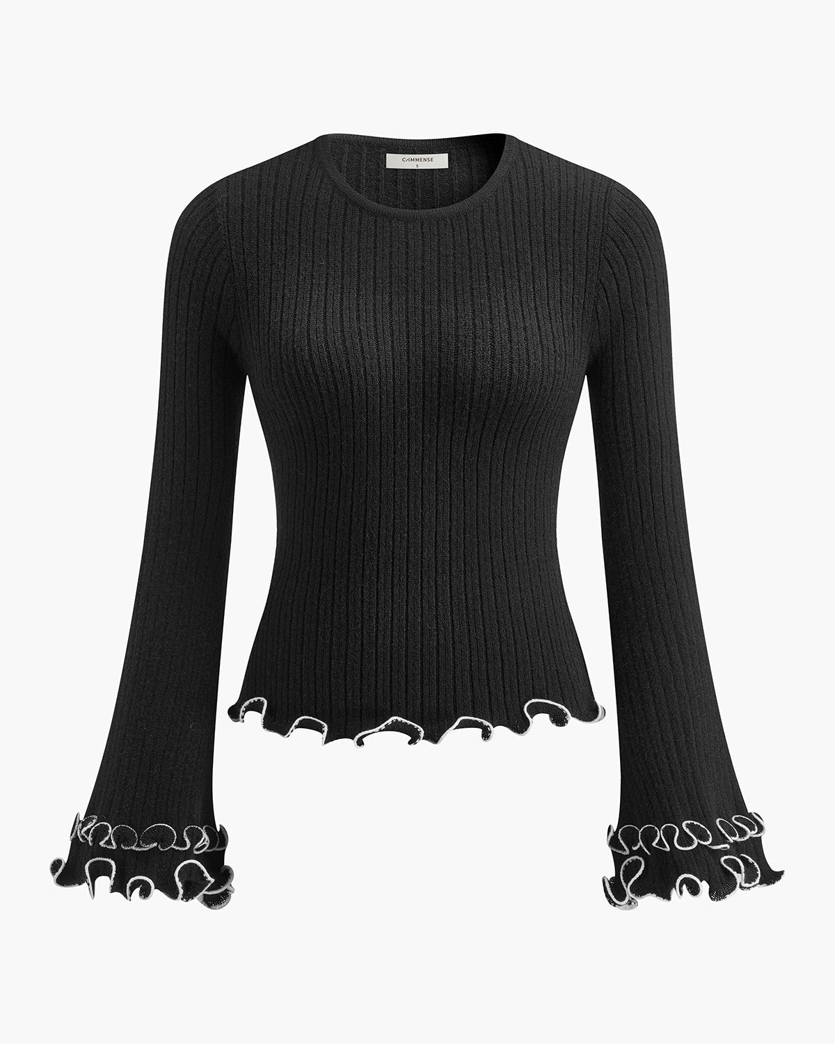 Kontrast Fırfır Detaylı Kazak