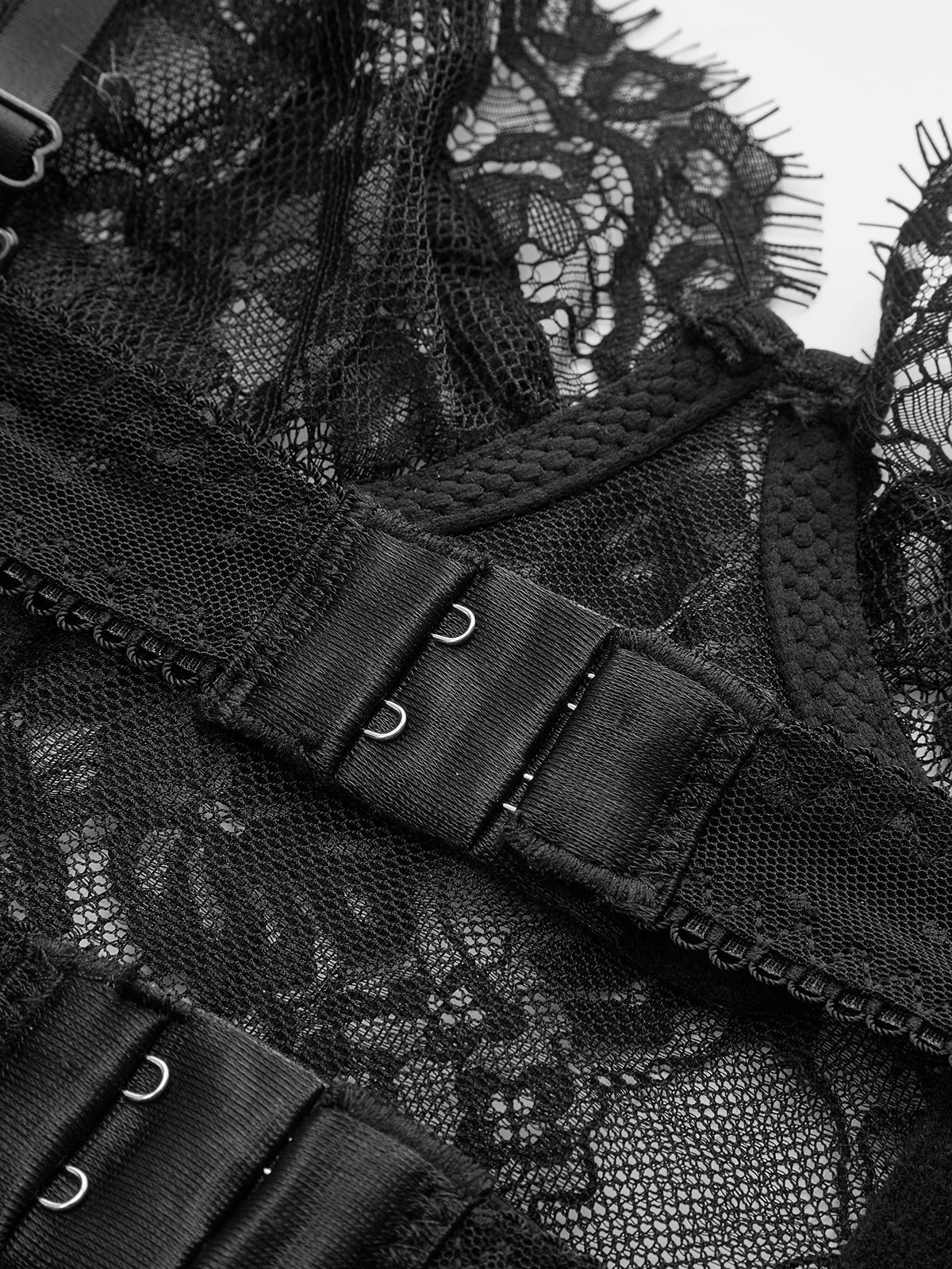 Dantel Detaylı Şeffaf Kısa Korsaj