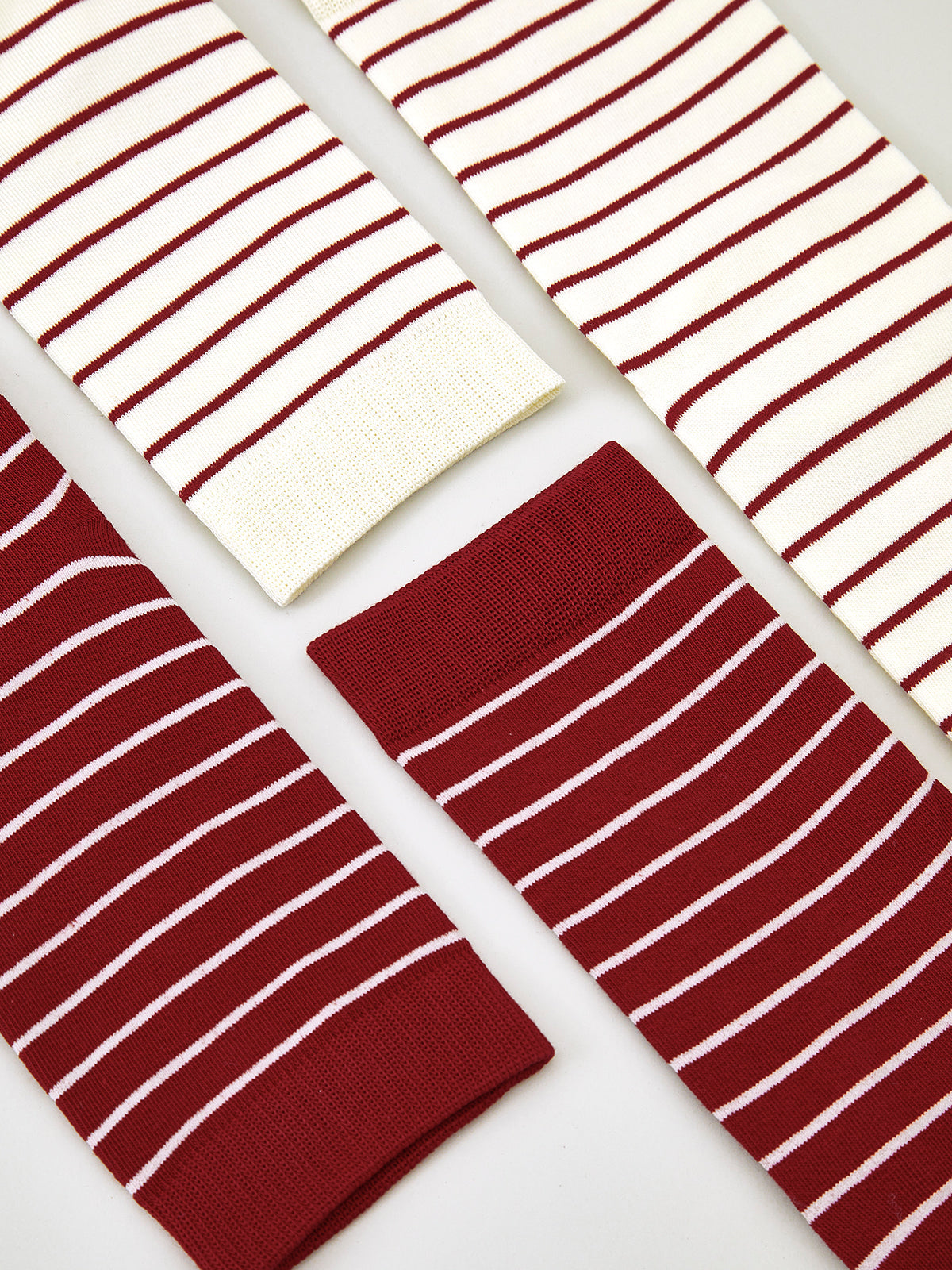 Kontrast Çizgili Yığma Çorap