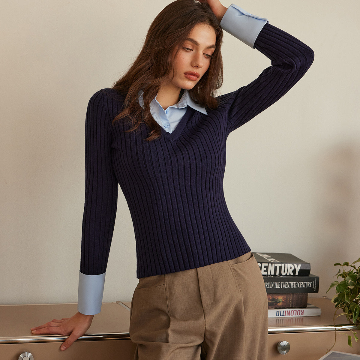 2'Si 1 Arada İnce Polo Kazak