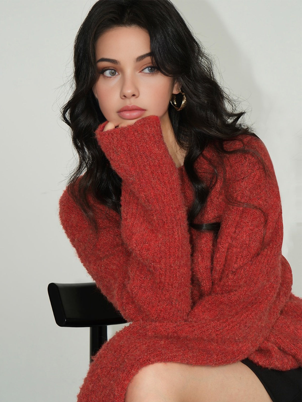 Yün Karışımlı Zarif Ribanalı Kazak