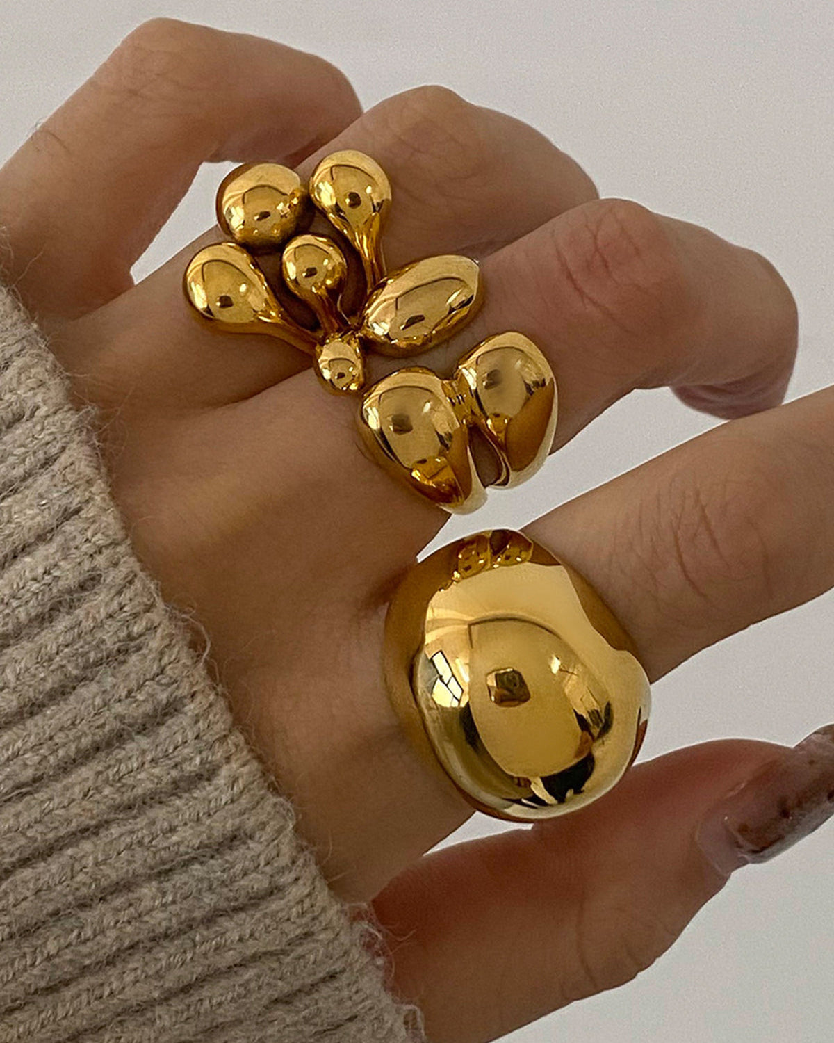 1 Adet Asimetrik Kalın Açık Yüzük