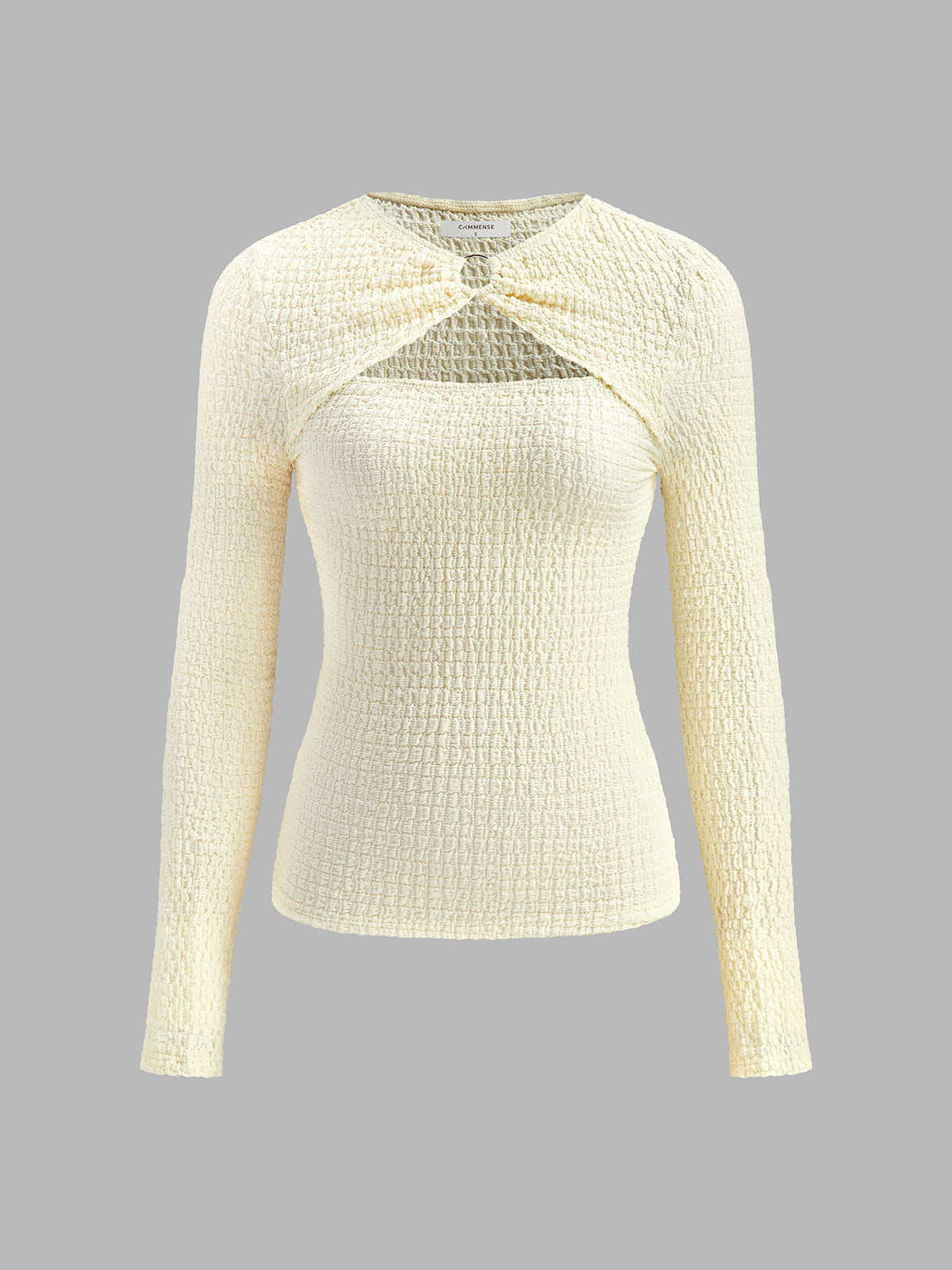 Metal Halkalı Cutout Pliseli Bluz