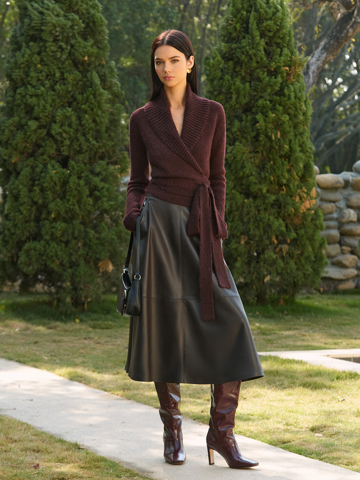 Yün Karışımlı Bağcıklı Triko Yün Karışımlı Bağcıklı Triko Üst