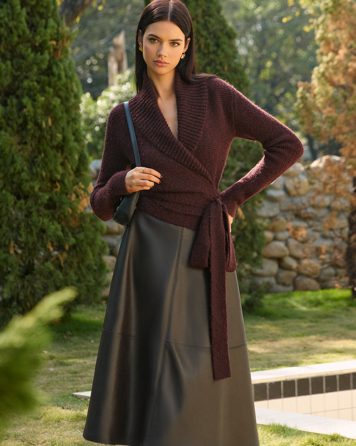 Yün Karışımlı Bağcıklı Triko Yün Karışımlı Bağcıklı Triko Üst