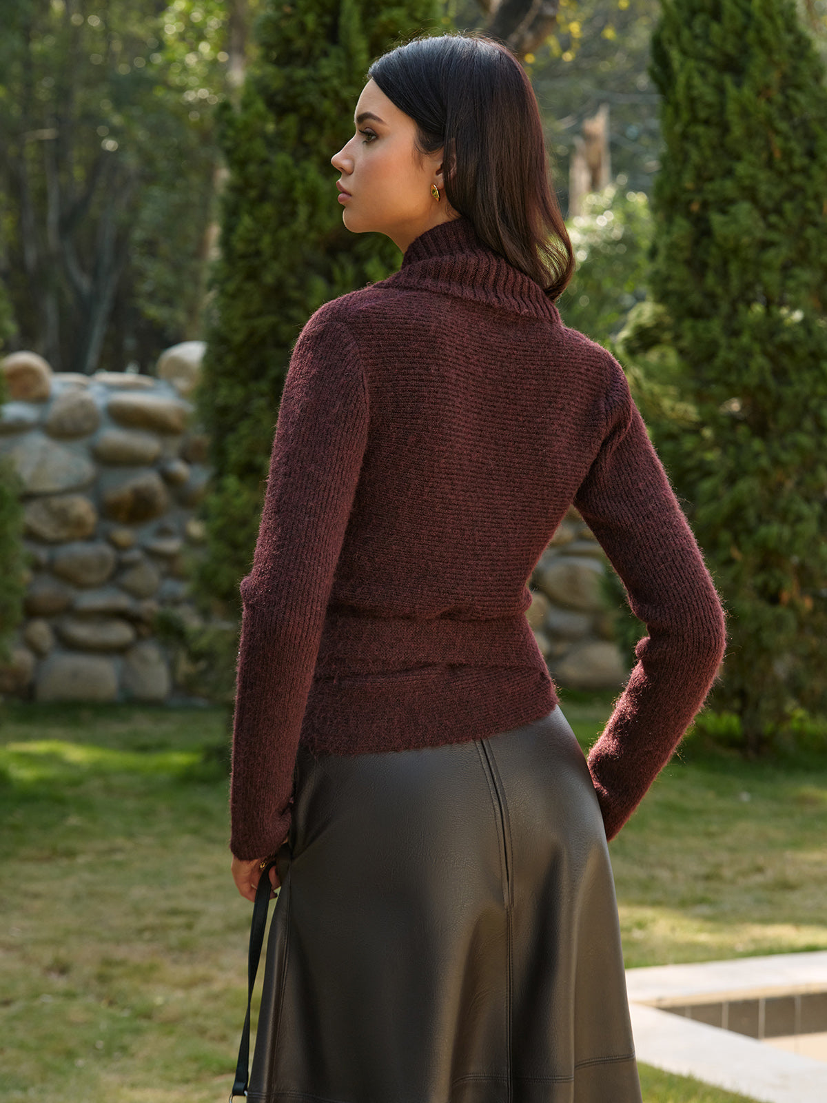 Yün Karışımlı Bağcıklı Triko Yün Karışımlı Bağcıklı Triko Üst