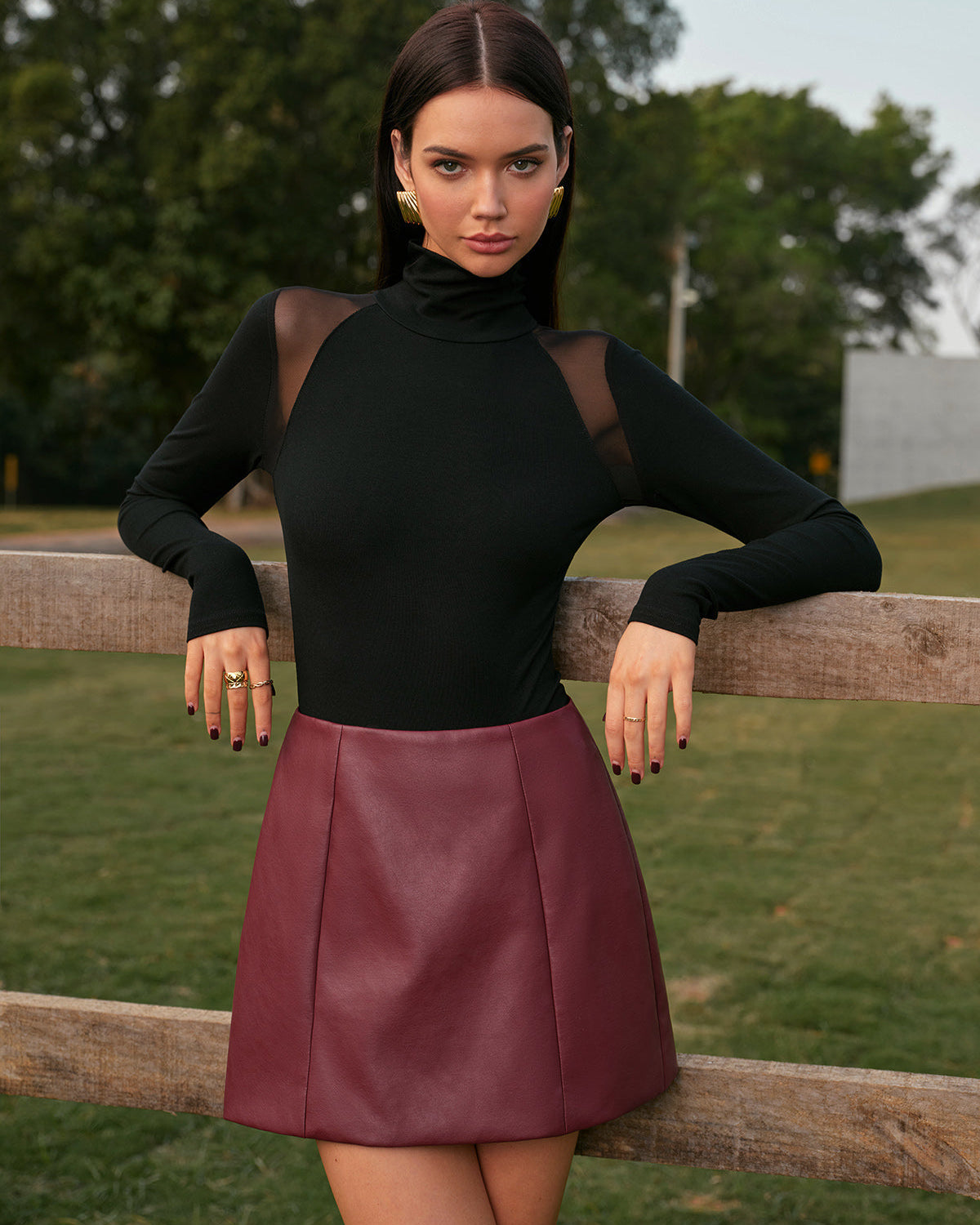 Suni Deri Kısa Etek