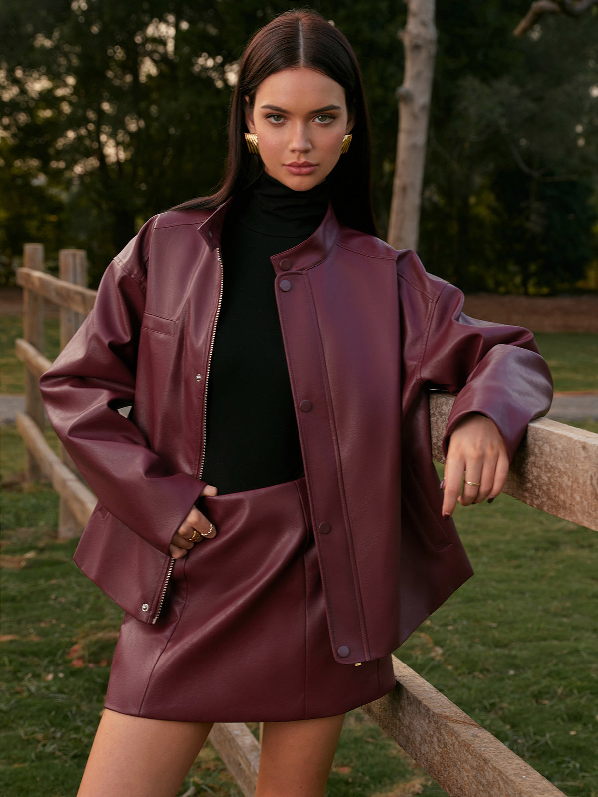 Suni Deri Kısa Etek