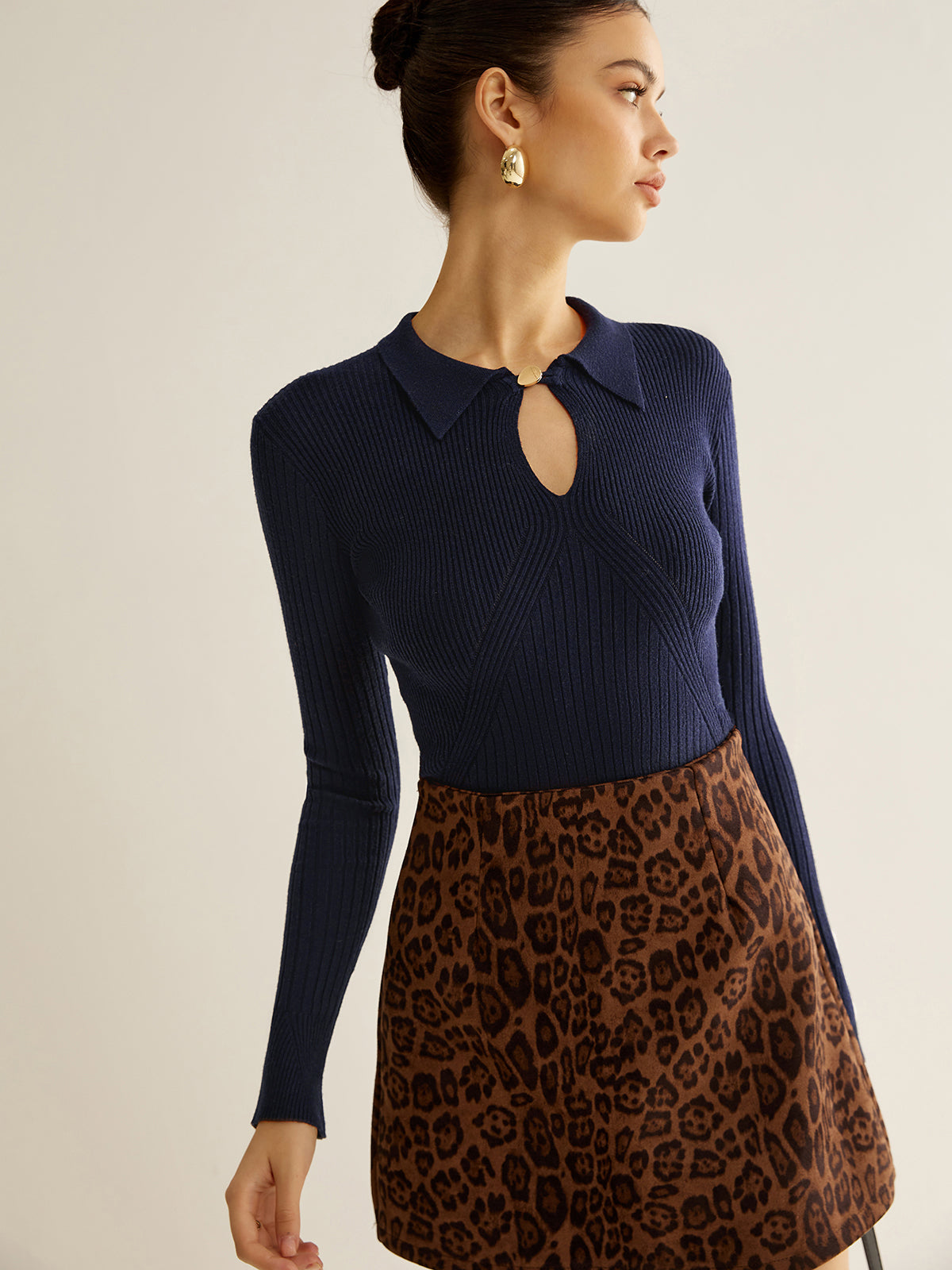 Fitilli Anahtar Delikli Yaka Polo Kazak