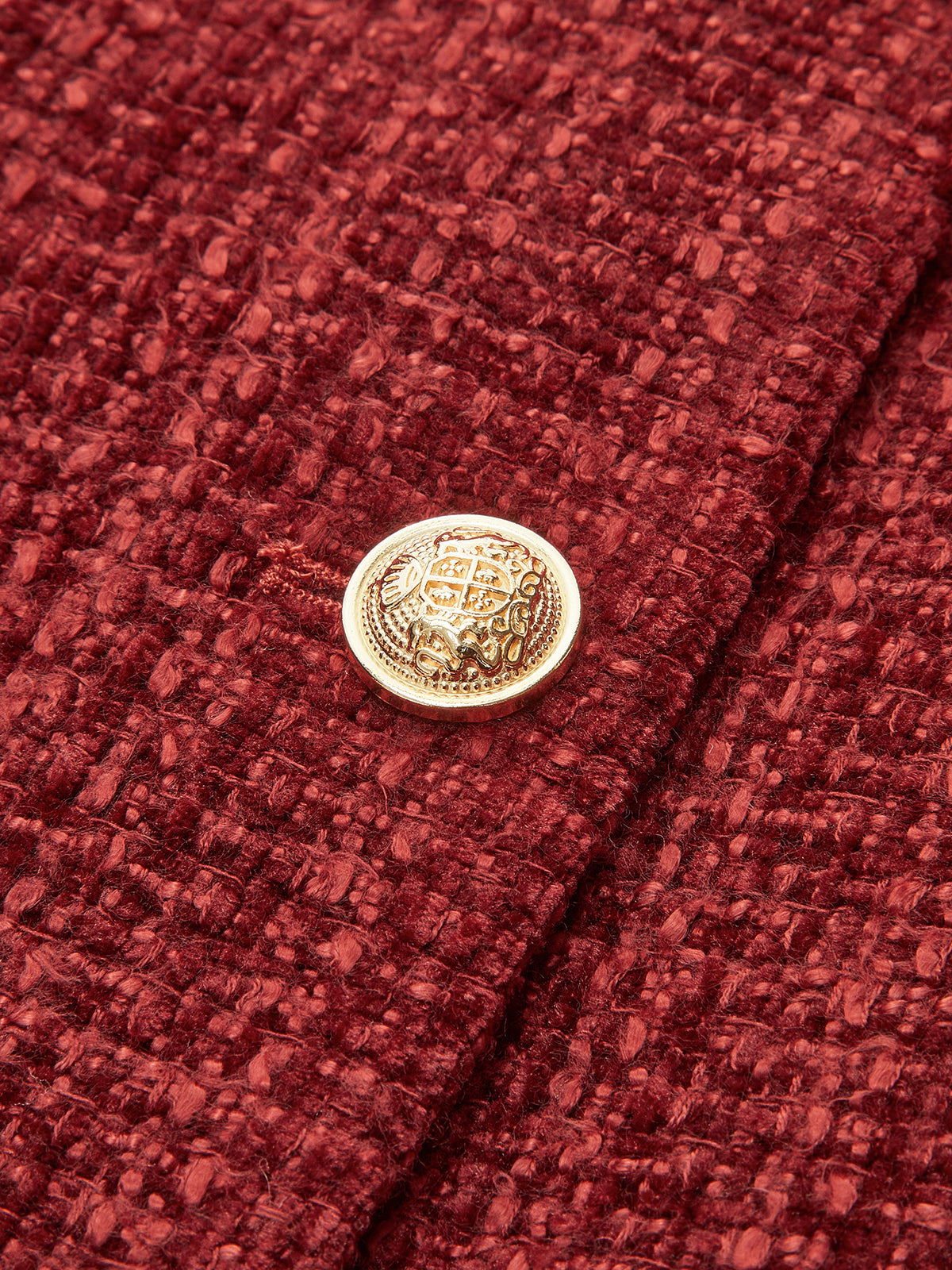 Düğmeli Yırtmaçlı Tweed Blazer Ceket