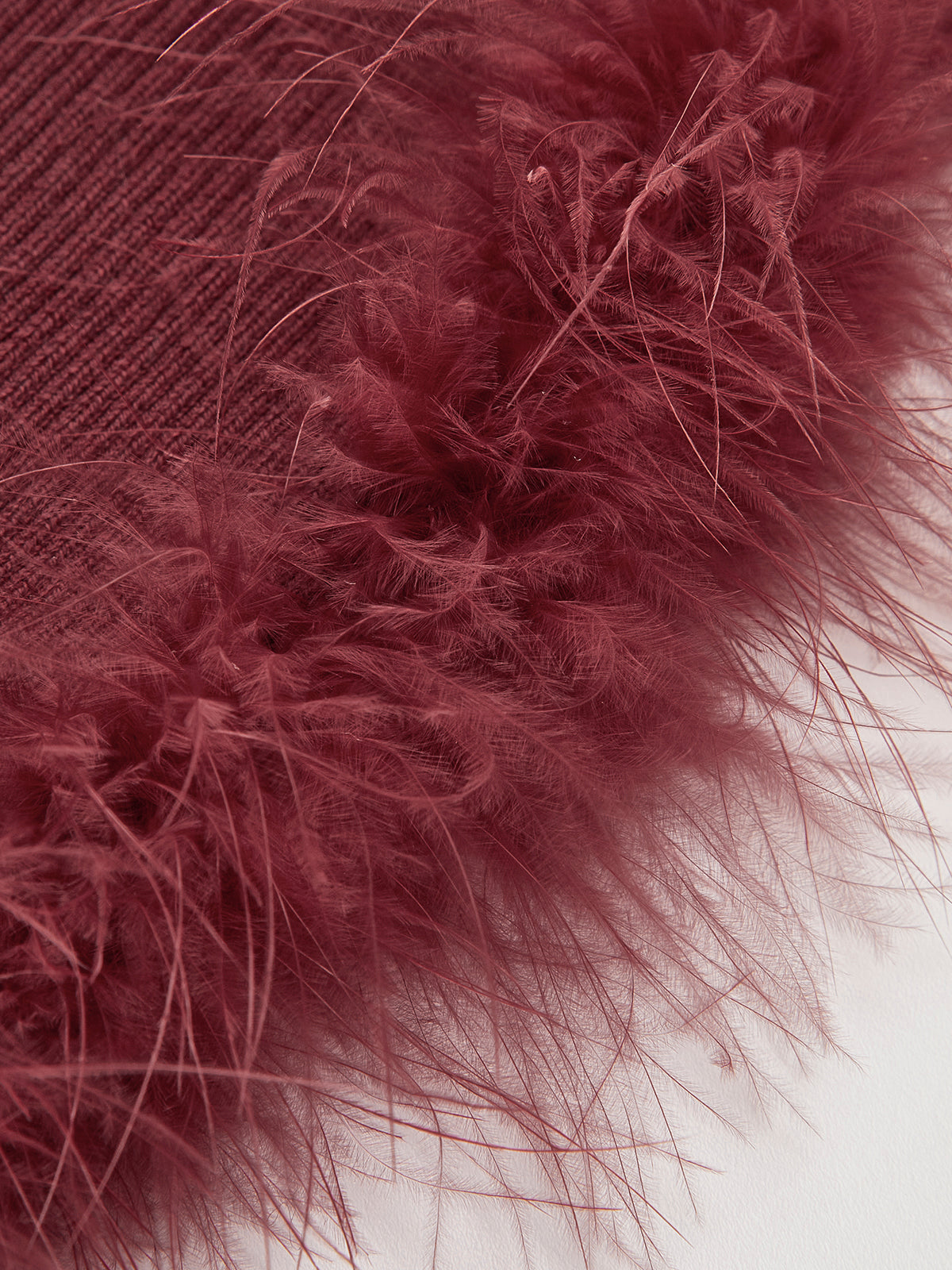 Tüy Detaylı Yün Karışımlı Dar Kesim Kazak