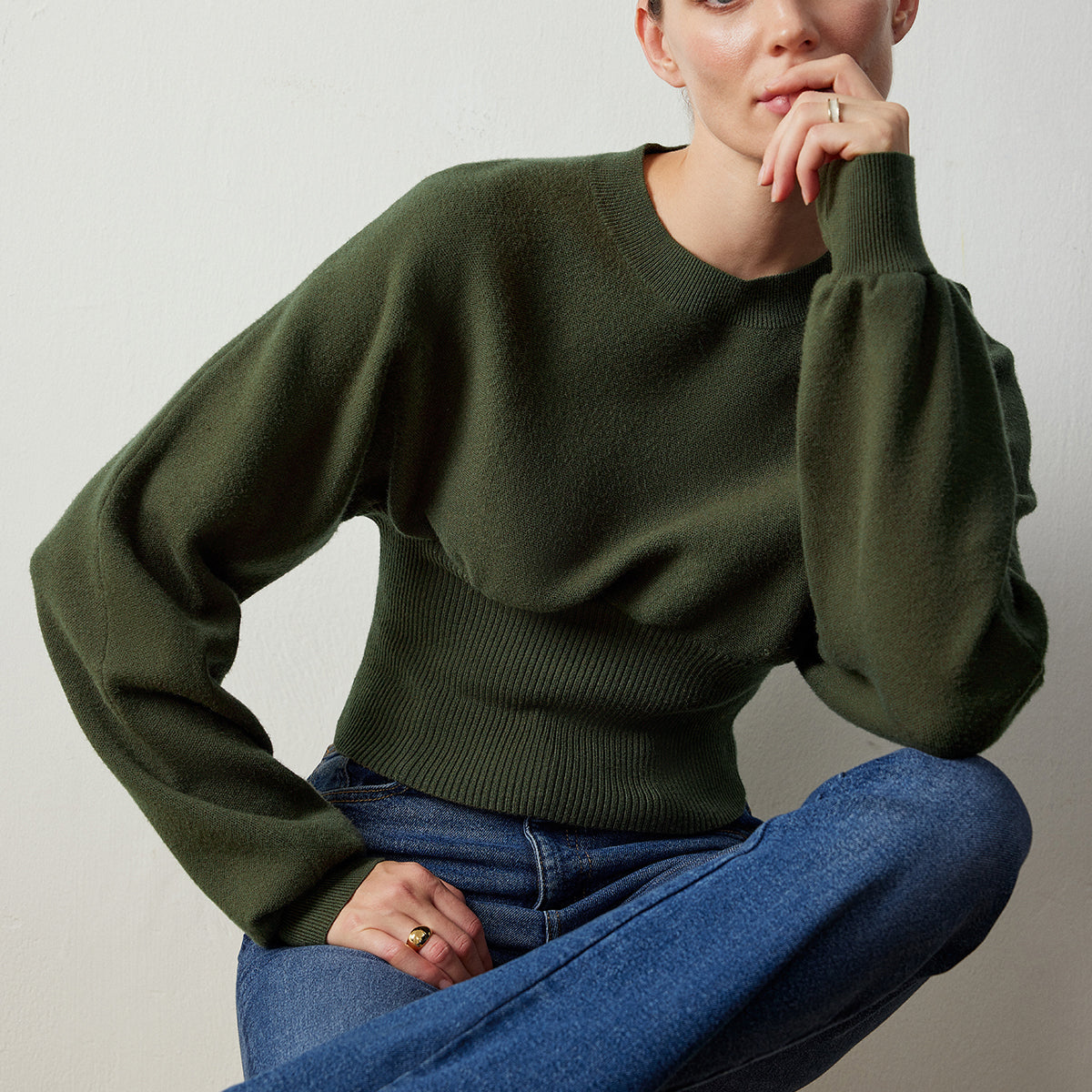 Yarasa Kol Büzgülü Kazak