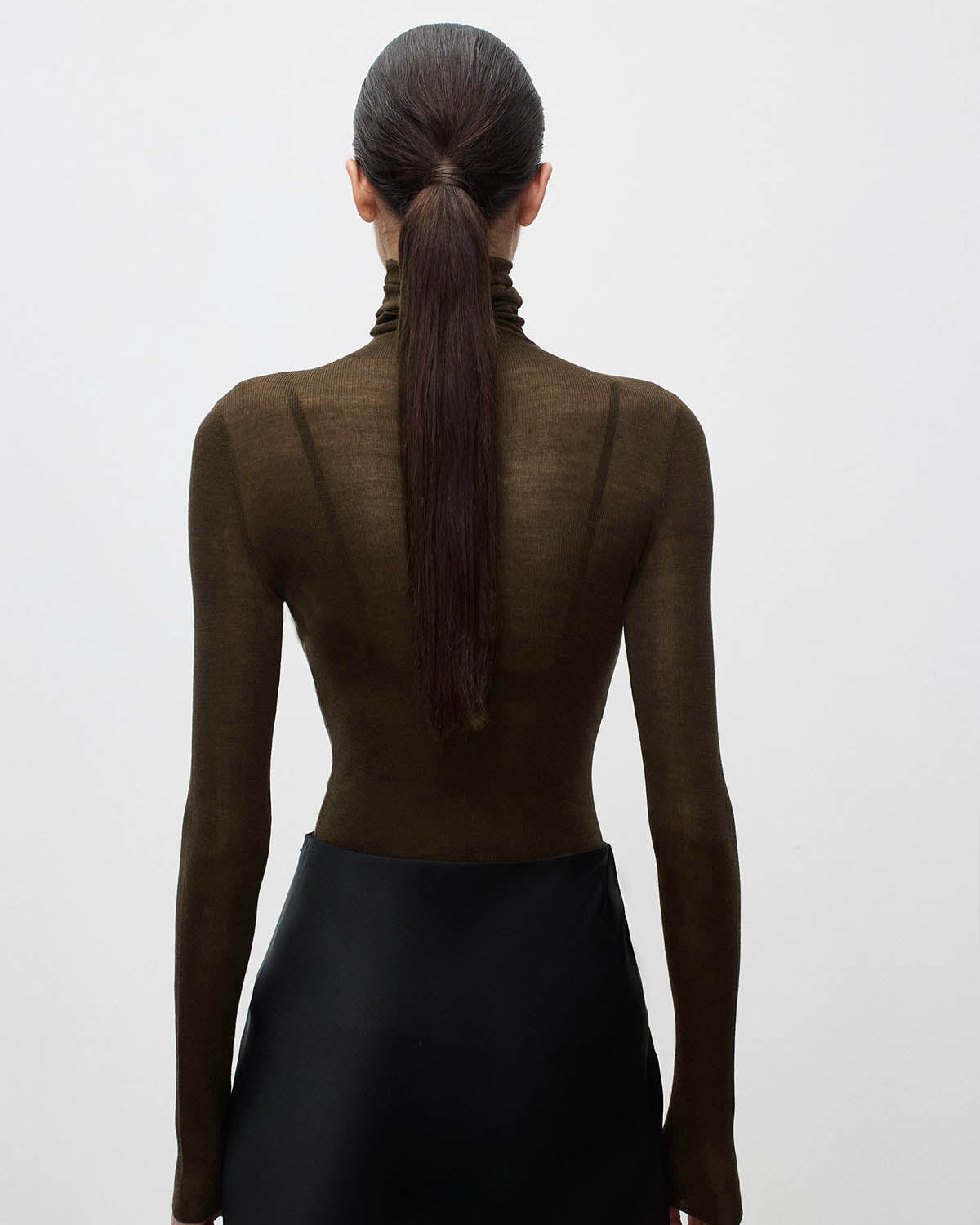 Yün Karışımlı Balıkçı Yaka Şeffaf Kazak