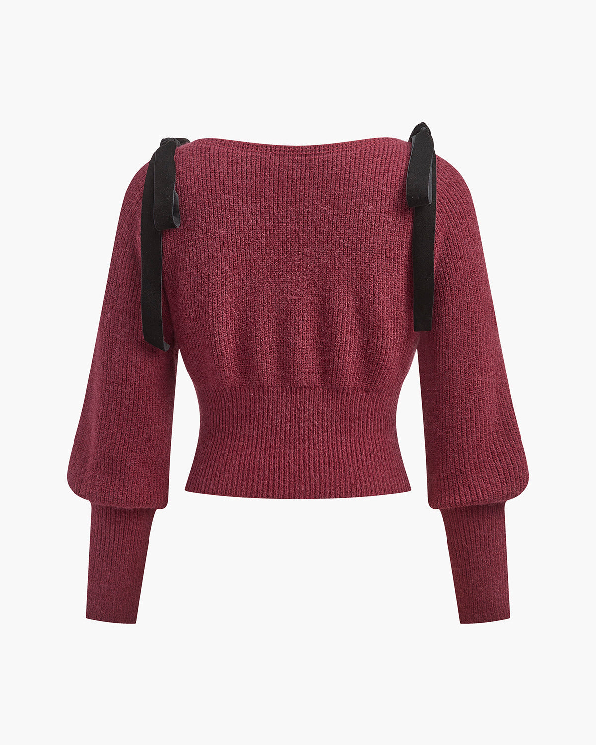 Kontrast Kurdele Detaylı Beli Büzgülü Kazak