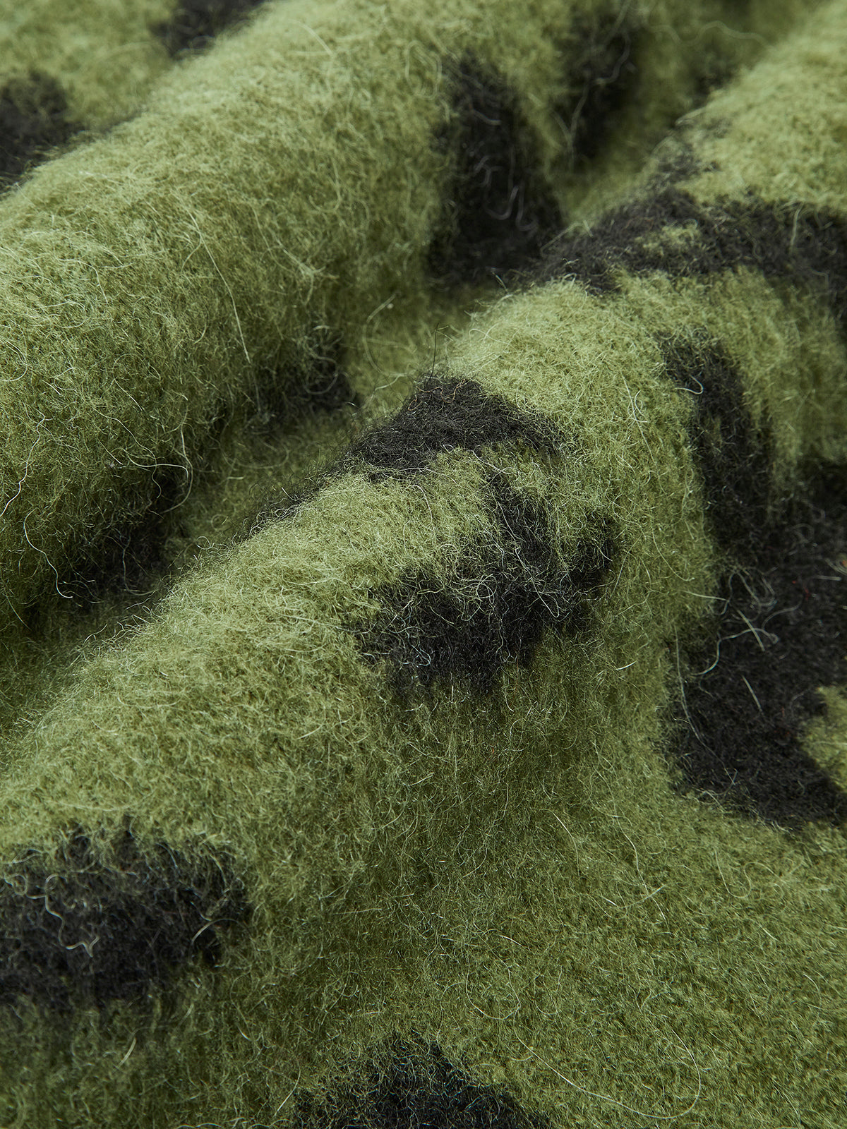 Yün Karışımlı Leopar Desenli Tüylü Kazak